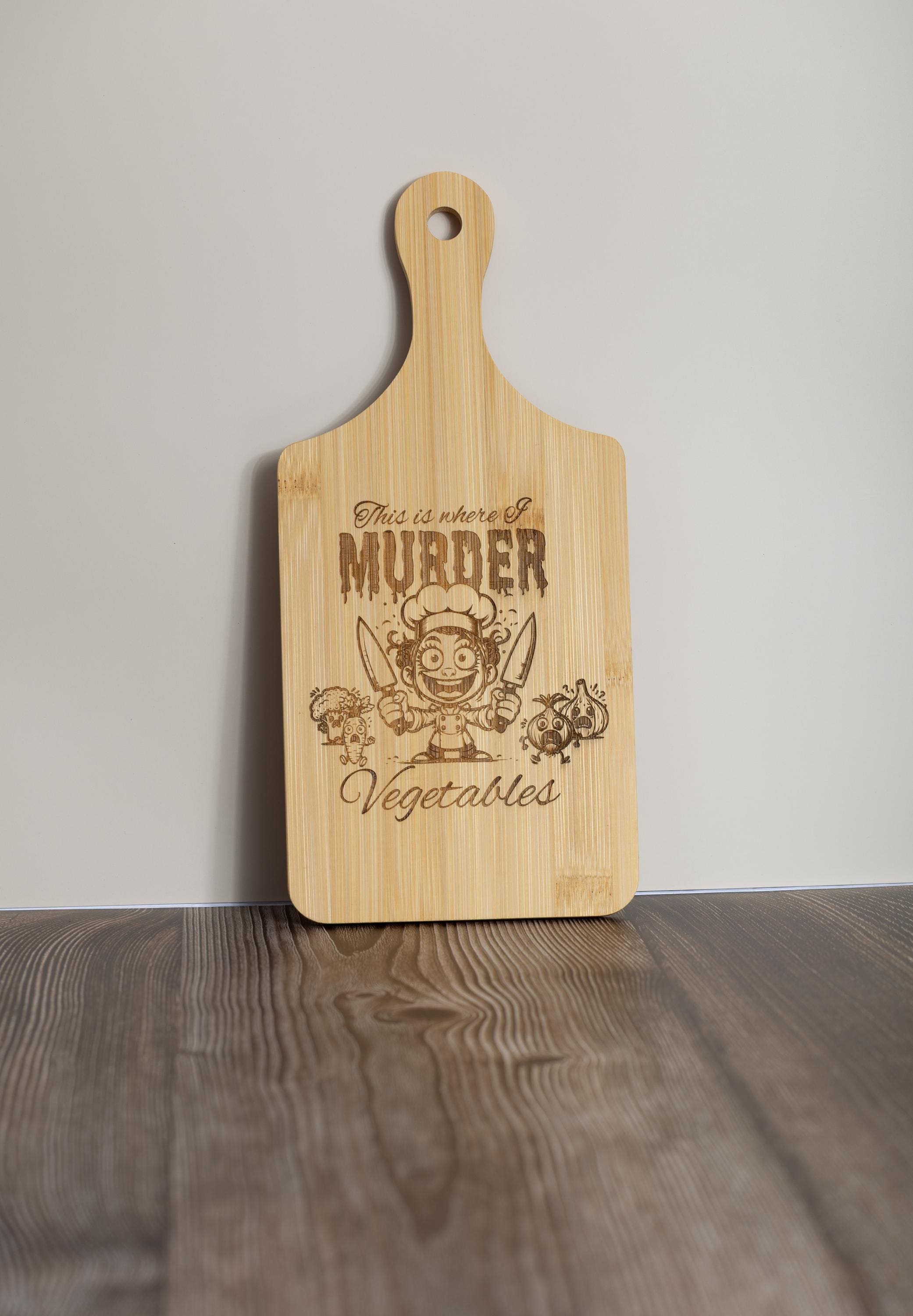 Bamboo Cutting Board – Eco Friendly Compact Prep Board with Laser Engraved Quote