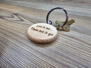 Wood Keychain – Laser Engraved Music Quote | Stainless Steel Ring, Rust Resistant