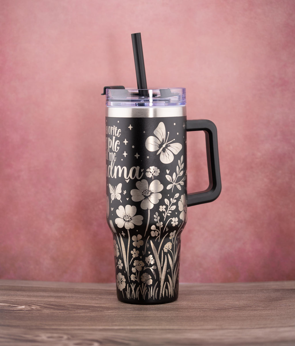 Grandma Engraved Tumbler – 40oz Stainless Steel Cup | Insulated Travel Mug