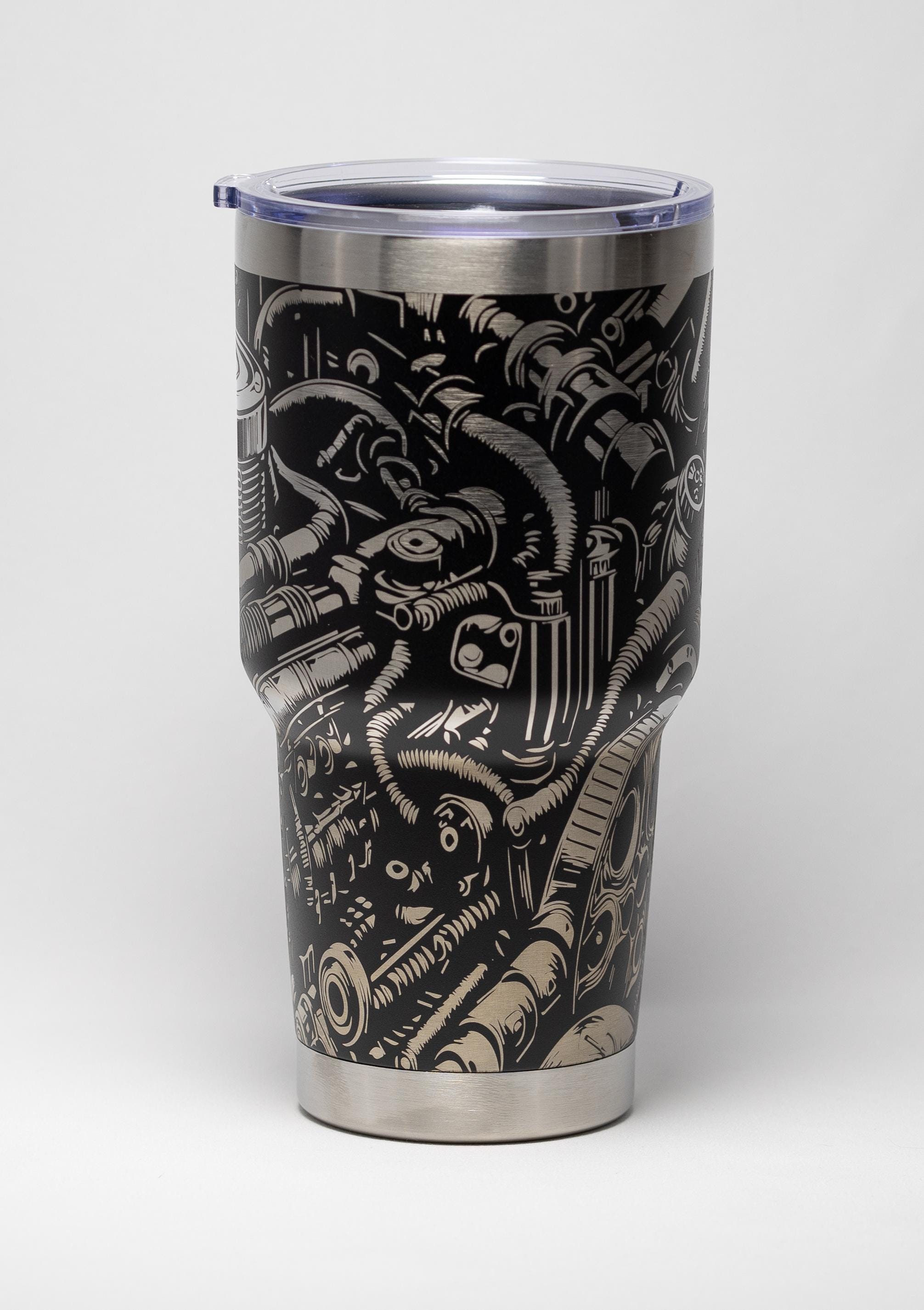 V8 Engine Tumbler - Stainless Steel Cup | Laser Engraved, Double Wall Insulated