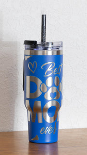 Dog Mom Tumbler – Stainless Steel Vacuum Insulated Mug, 40oz Large Capacity