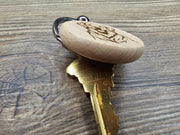 Golden Retriever Keychain – Laser Engraved Hardwood Double Sided Accessory