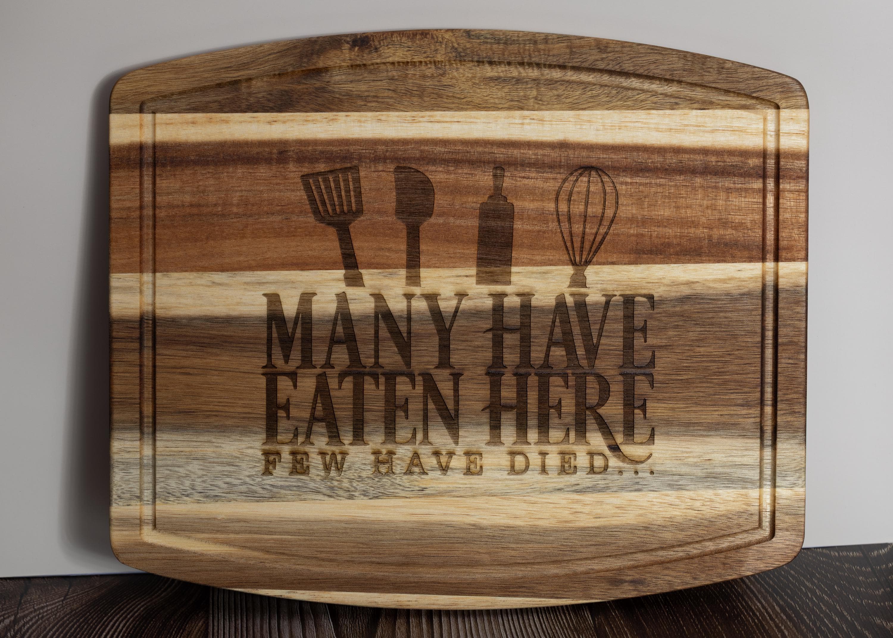 Wood Cutting Board – Durable Acacia Wood, Laser Engraved, Funny Kitchen Decor 10x12