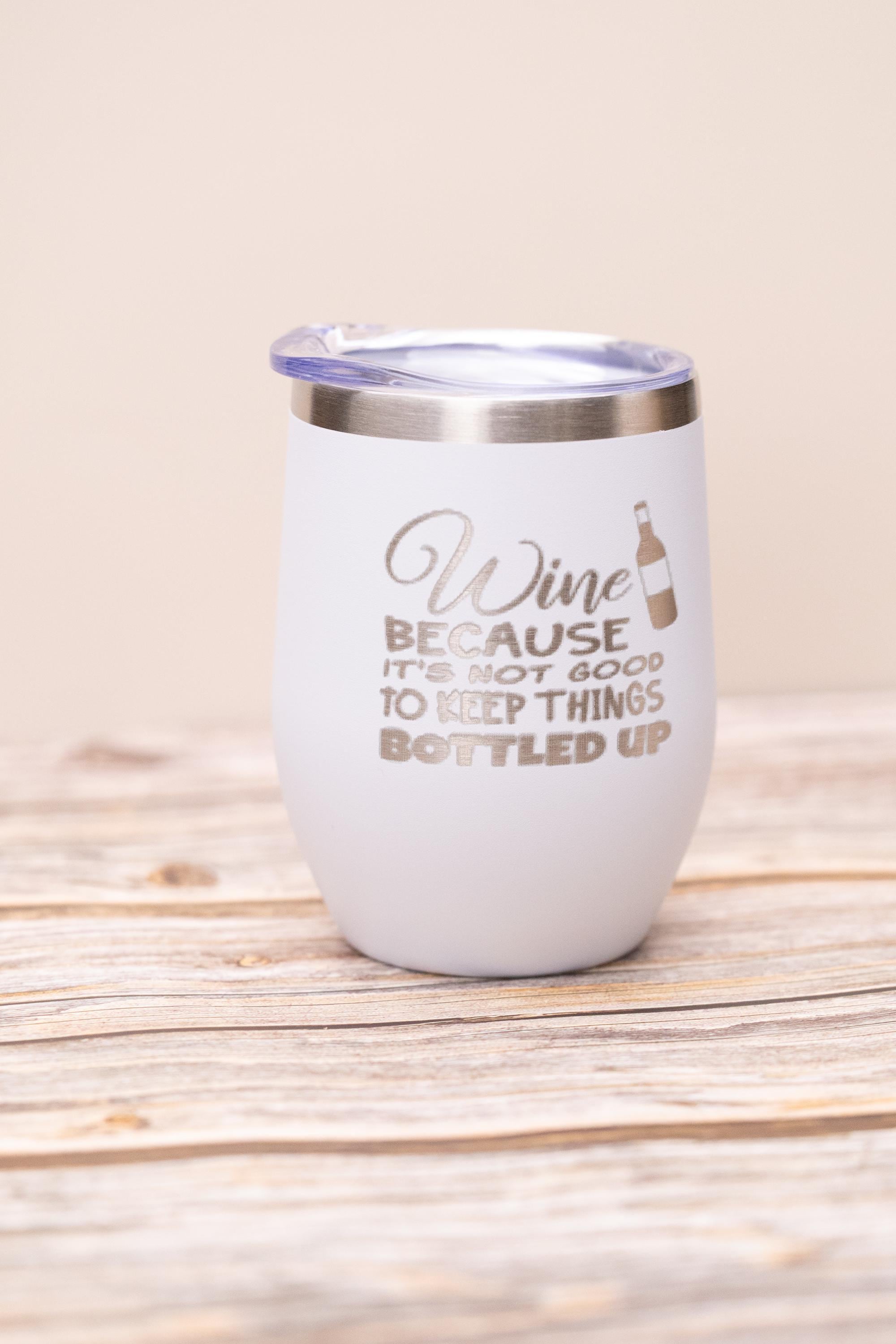 Stainless Steel Wine Tumbler – Vacuum Insulated Cup With Spill Resistant Lid