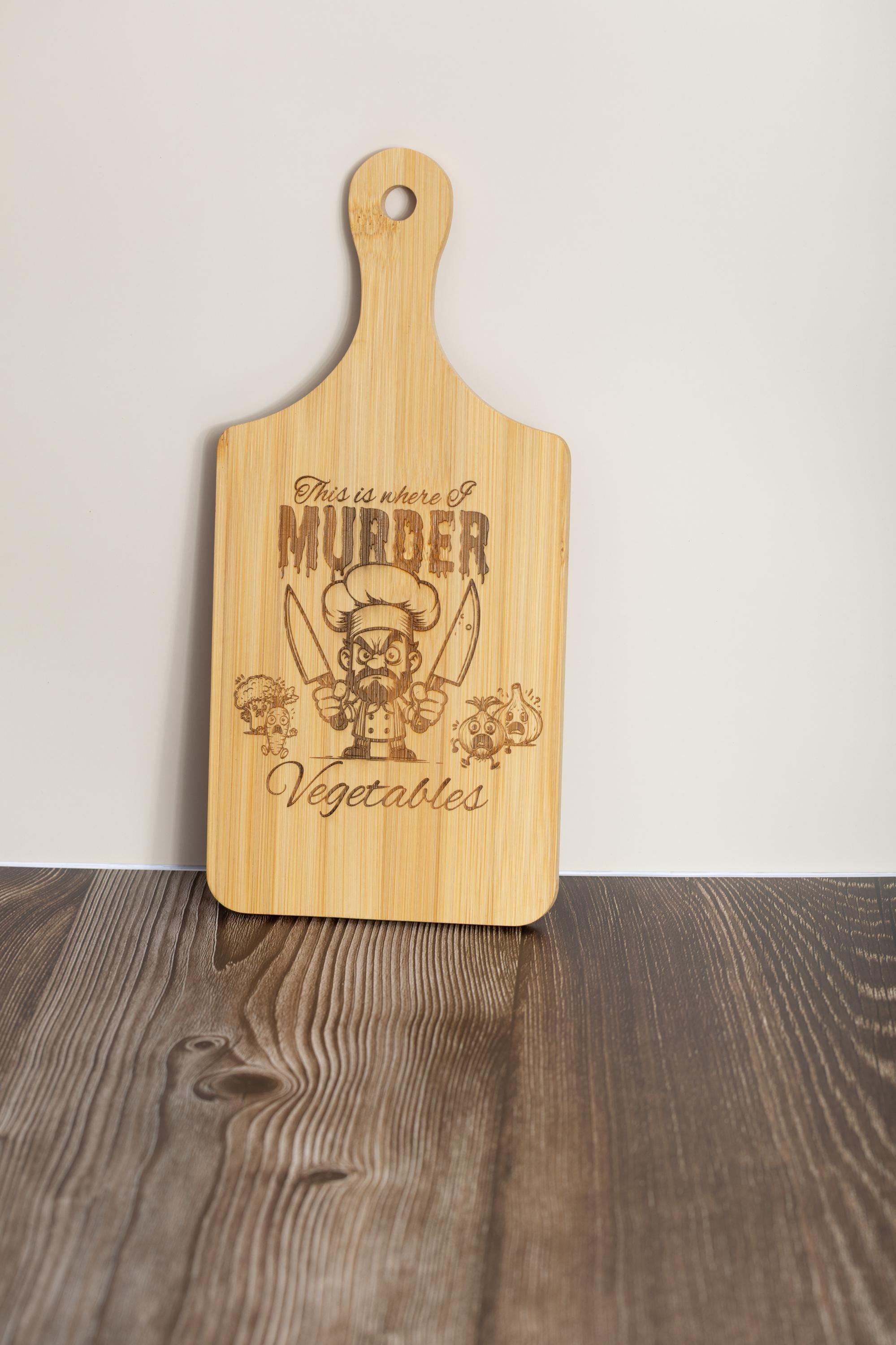 Bamboo Cutting Board – Funny Kitchen Gift | Dark Humor Kitchen Decor, Compact 5x11