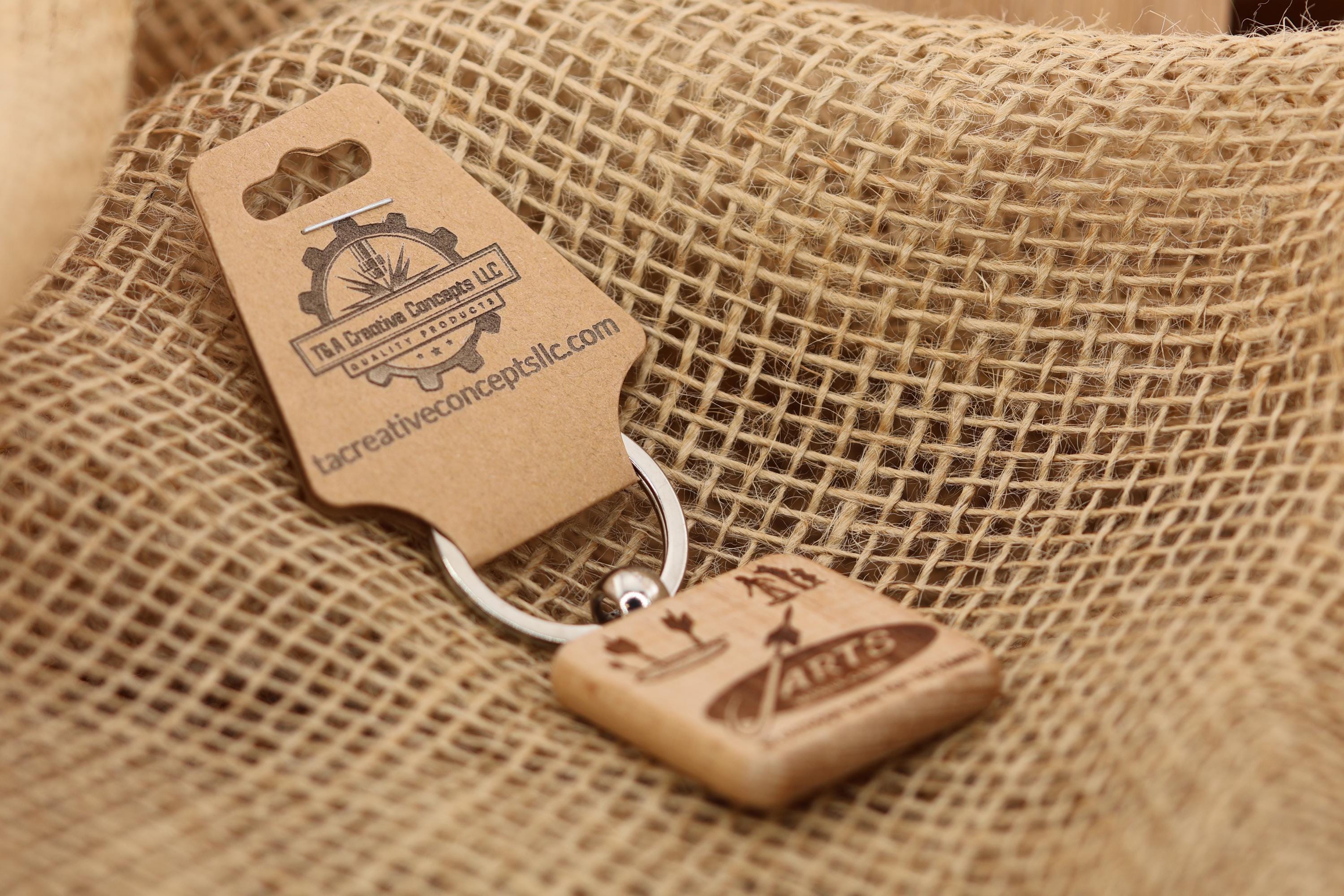 Hardwood Jarts Keychain – Retro Lawn Game Charm | Double Sided Engraved Wood