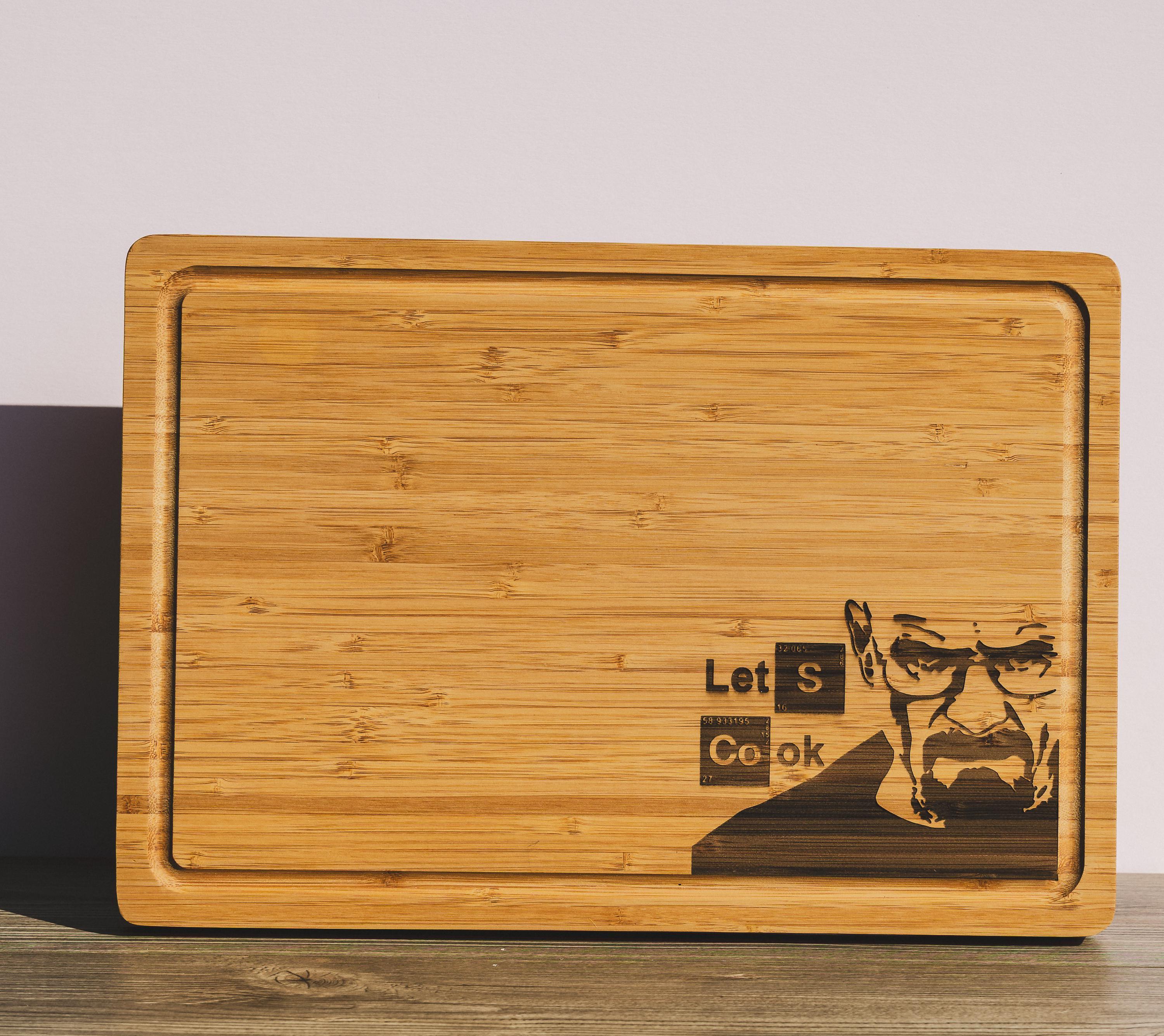 Bamboo Cutting Board | Eco Friendly Kitchen Cheese Board, Gentle On Knives, Breaking Bad Gift