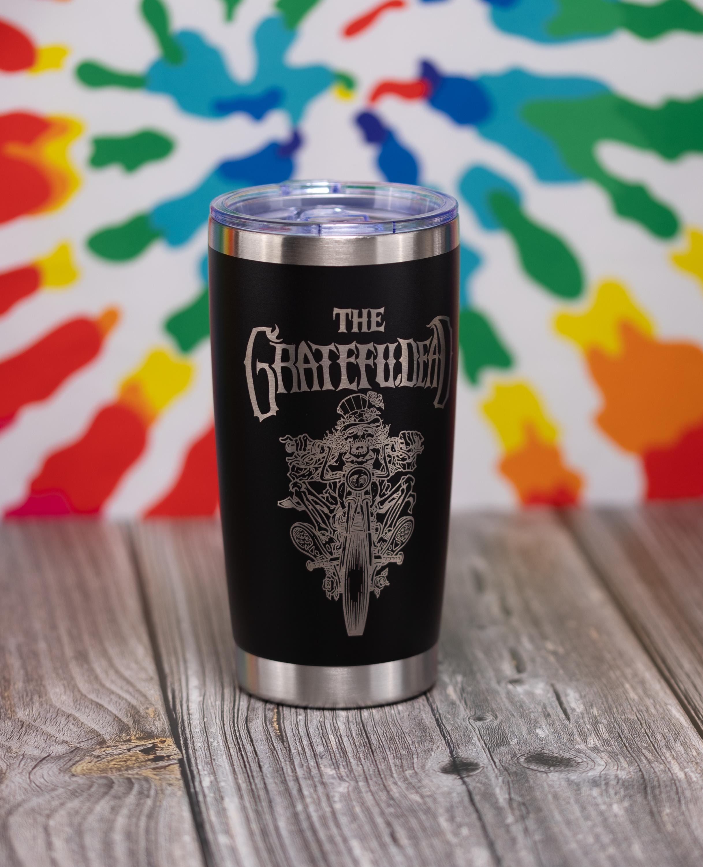 Insulated Steel Tumbler – Grateful Dead Uncle Sam Biker Design, 20oz Vacuum Mug