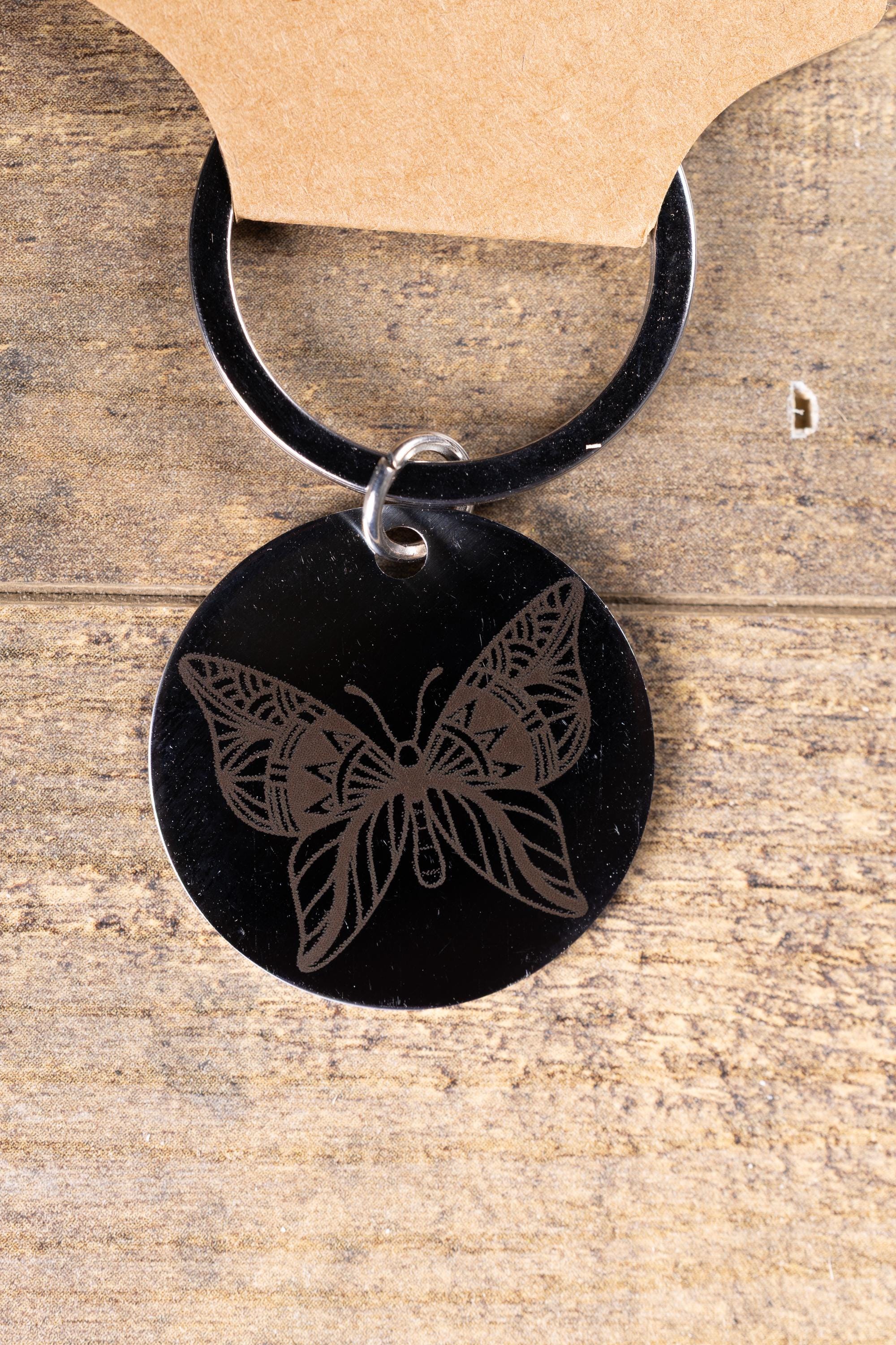 Butterfly Keychain - Black Stainless Steel | Nature Inspired Gift, Handmade in USA
