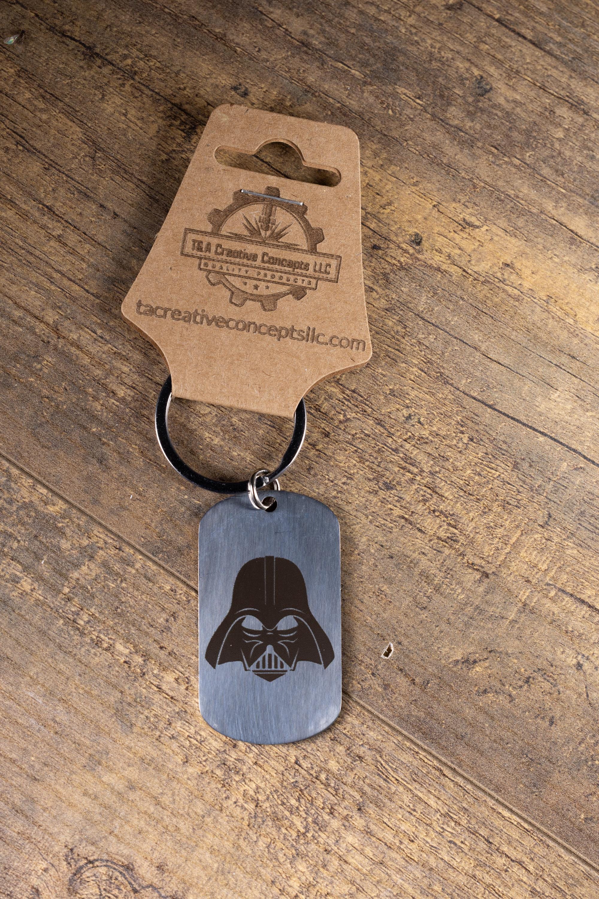 Darth Vader Keychain - Polished Stainless Steel Star Wars Helmet Design