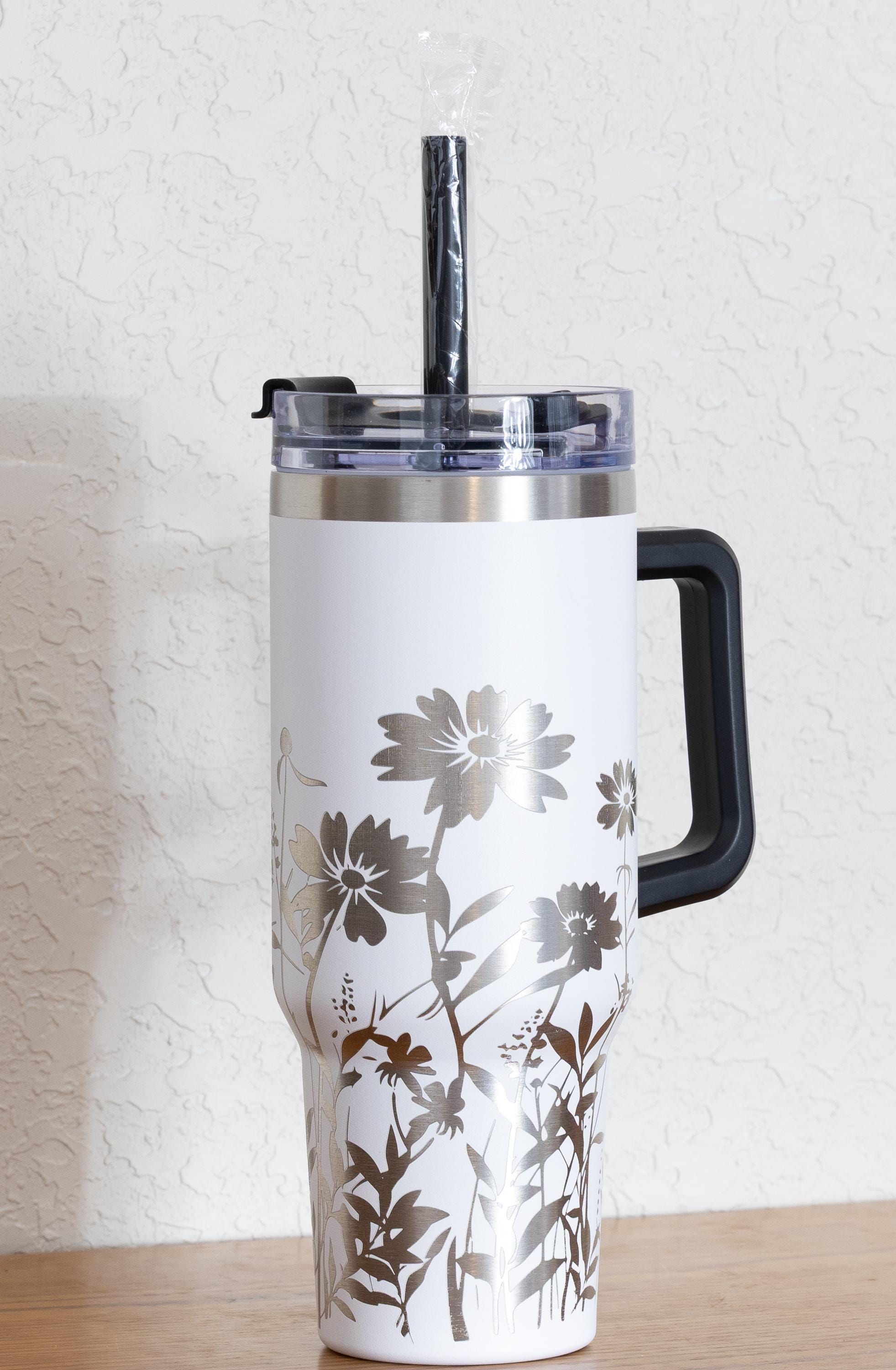 Stainless Steel Tumbler - 40oz Insulated Travel Cup With Laser Engraved Design