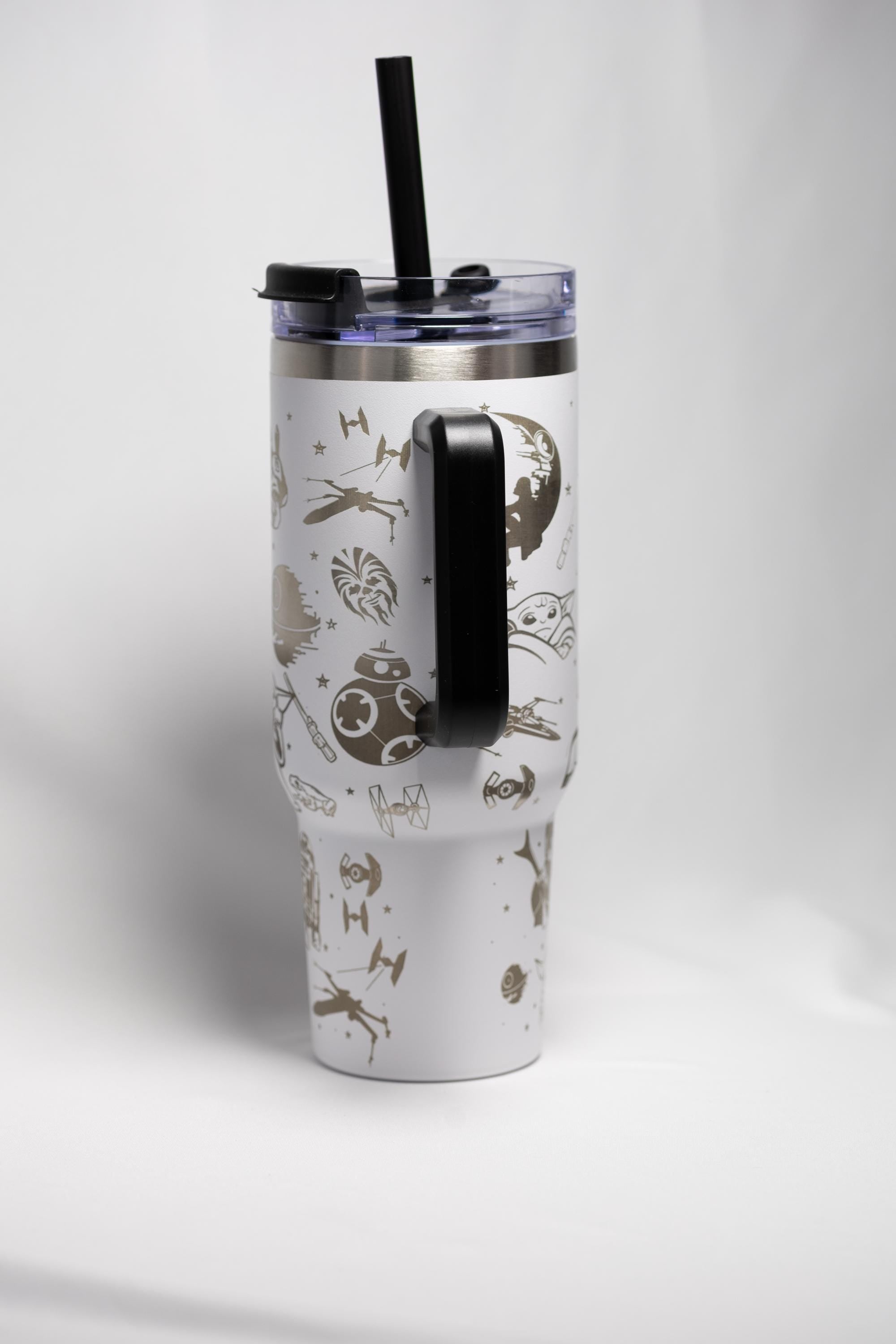 Star Wars Tumbler - Large 40oz Powder Coated Cup With Laser Engraved Full Wrap Design