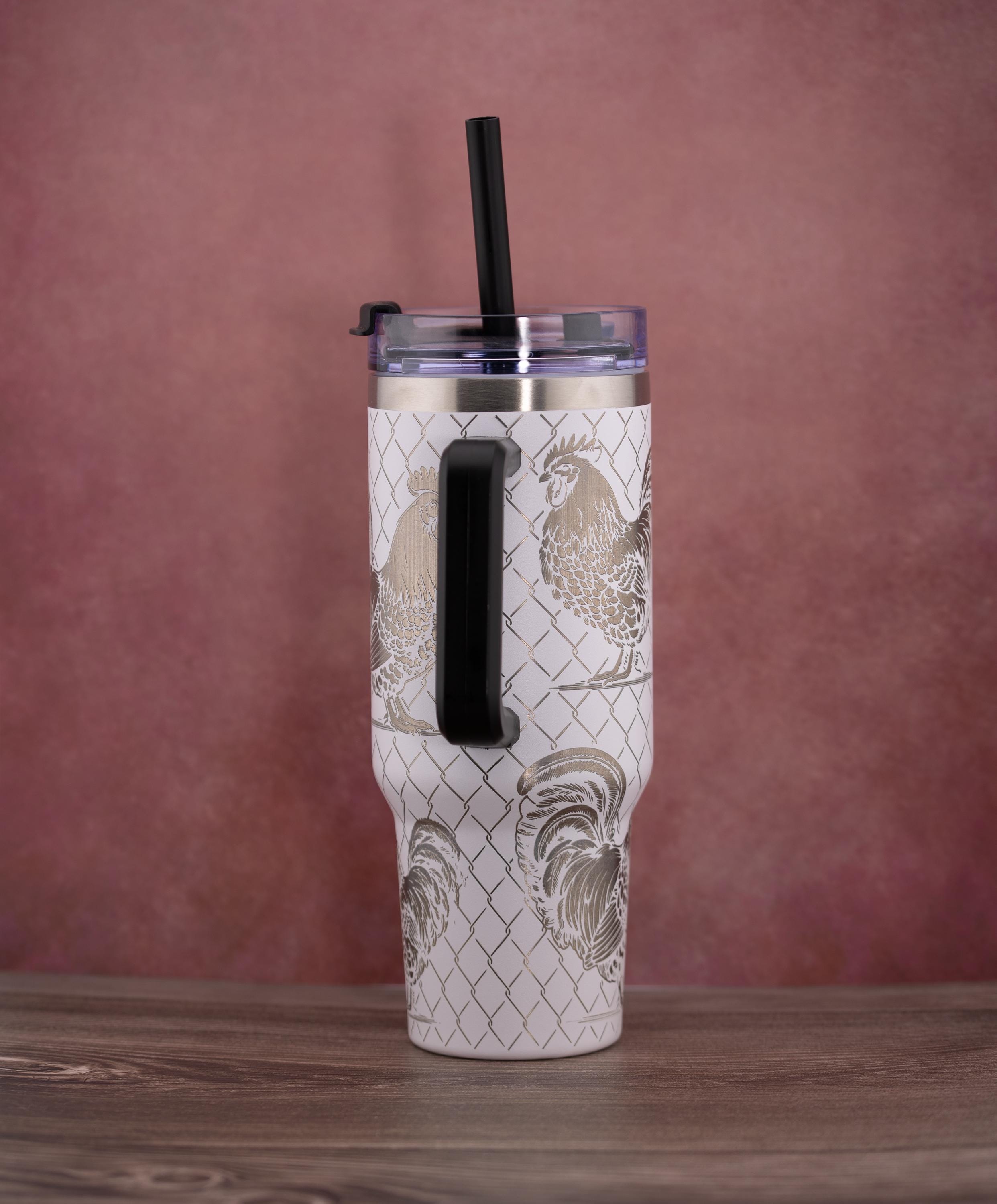 40oz Stainless Steel Tumbler - Double Wall Insulated Drink Cup with Straw Lid