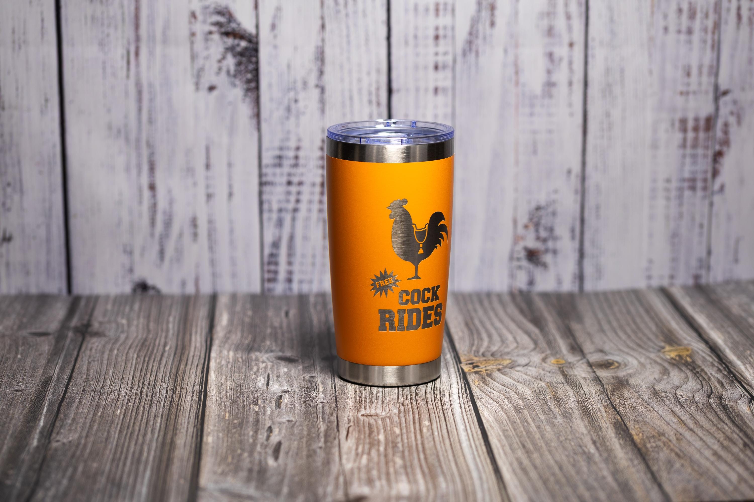 Funny Rooster Tumbler | 20oz Double Wall Stainless Steel Cup - Laser Engraved Design
