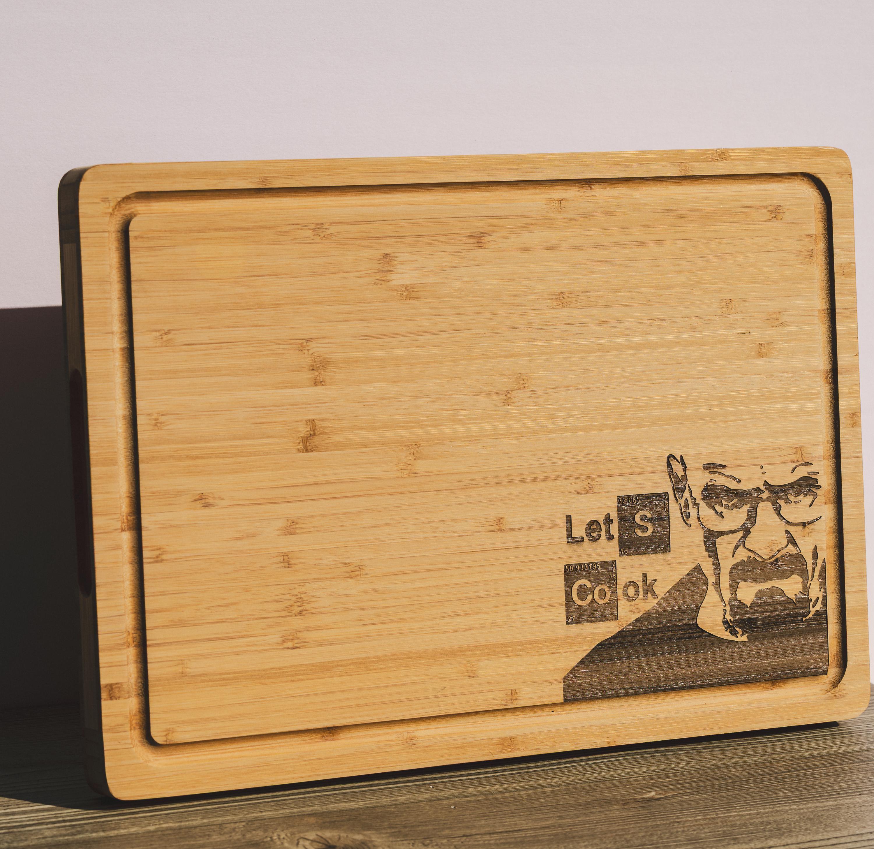 Bamboo Cutting Board | Eco Friendly Kitchen Cheese Board, Gentle On Knives, Breaking Bad Gift