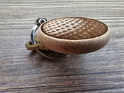 Hardwood Golf Ball Keychain – Laser Engraved Design with Stainless Steel Ring