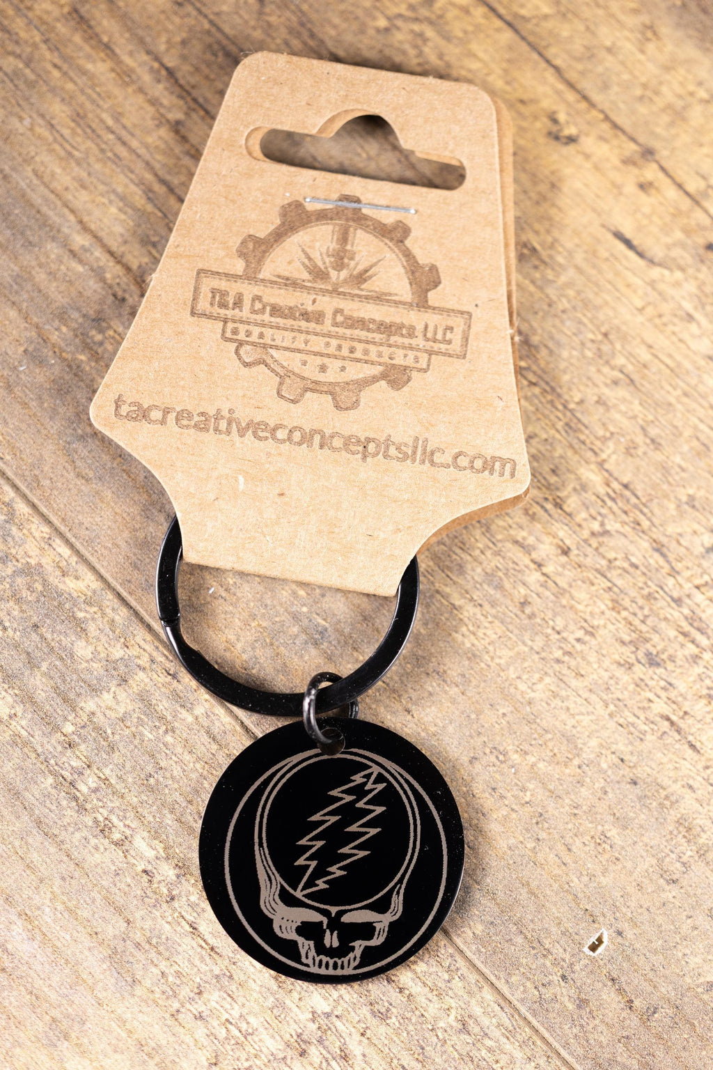 Steal Your Face Keychain – Black Stainless Steel, Double Sided Laser Engraved
