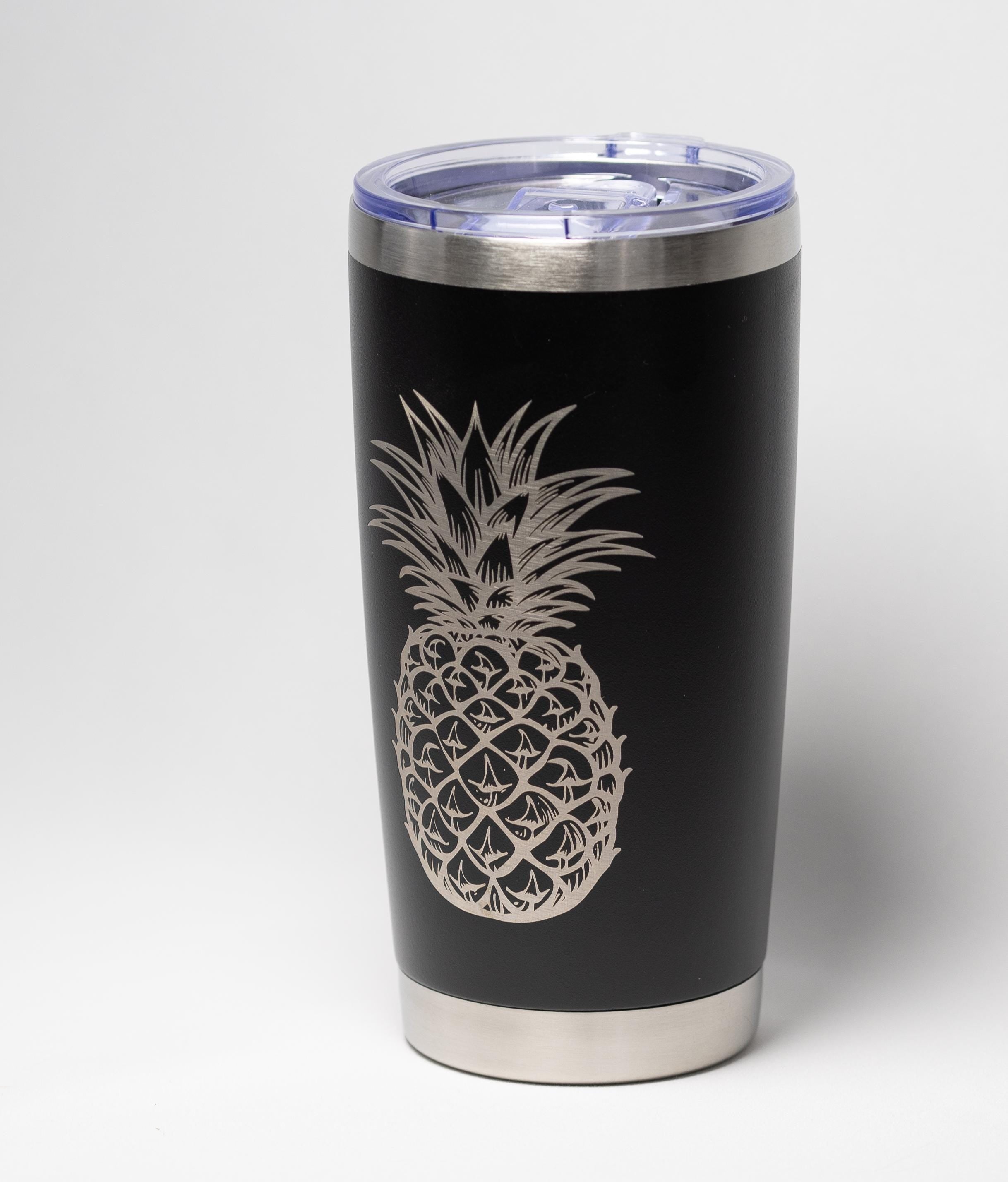 Stainless Steel Tumbler – 20 oz Vacuum Insulated Cup | Laser Engraved Pineapple Drinkware