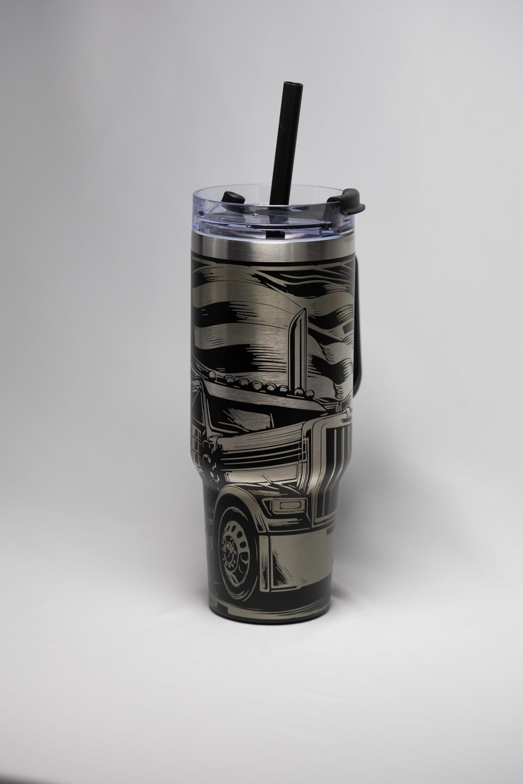 Semi Truck Travel Tumbler - 40oz Stainless Steel | Laser Engraved, Double Wall Insulation