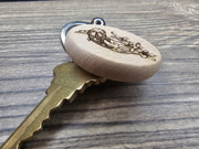 Koi Fish Keychain - Hardwood Laser Engraved Charm with Rust Resistant Ring