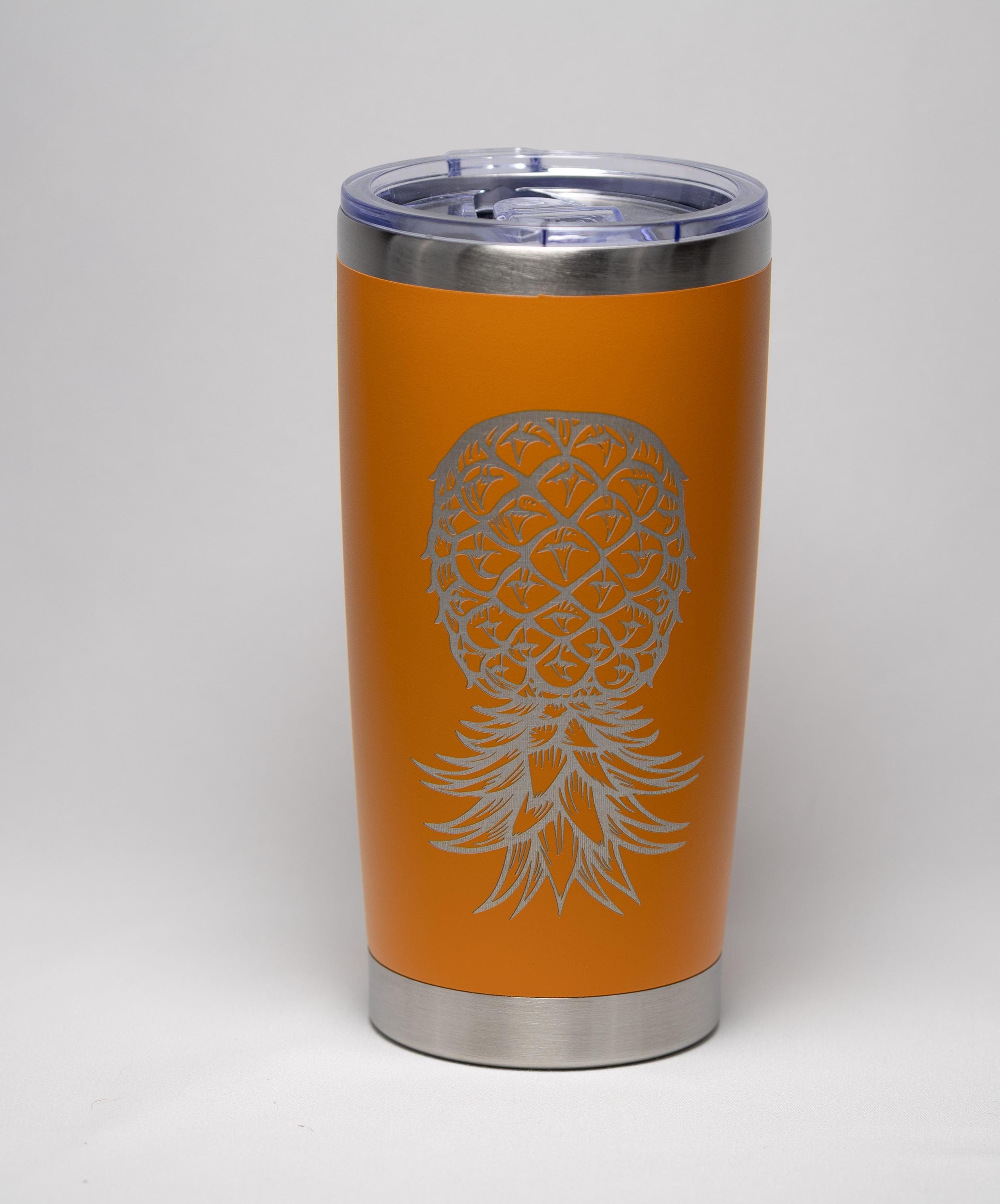 Laser Engraved Tumbler - Stainless Steel Cup With Vacuum Insulation & Tropical Design