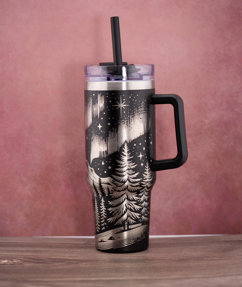40oz Insulated Tumbler - Aurora Night Tumbler with Durable Powder Coat