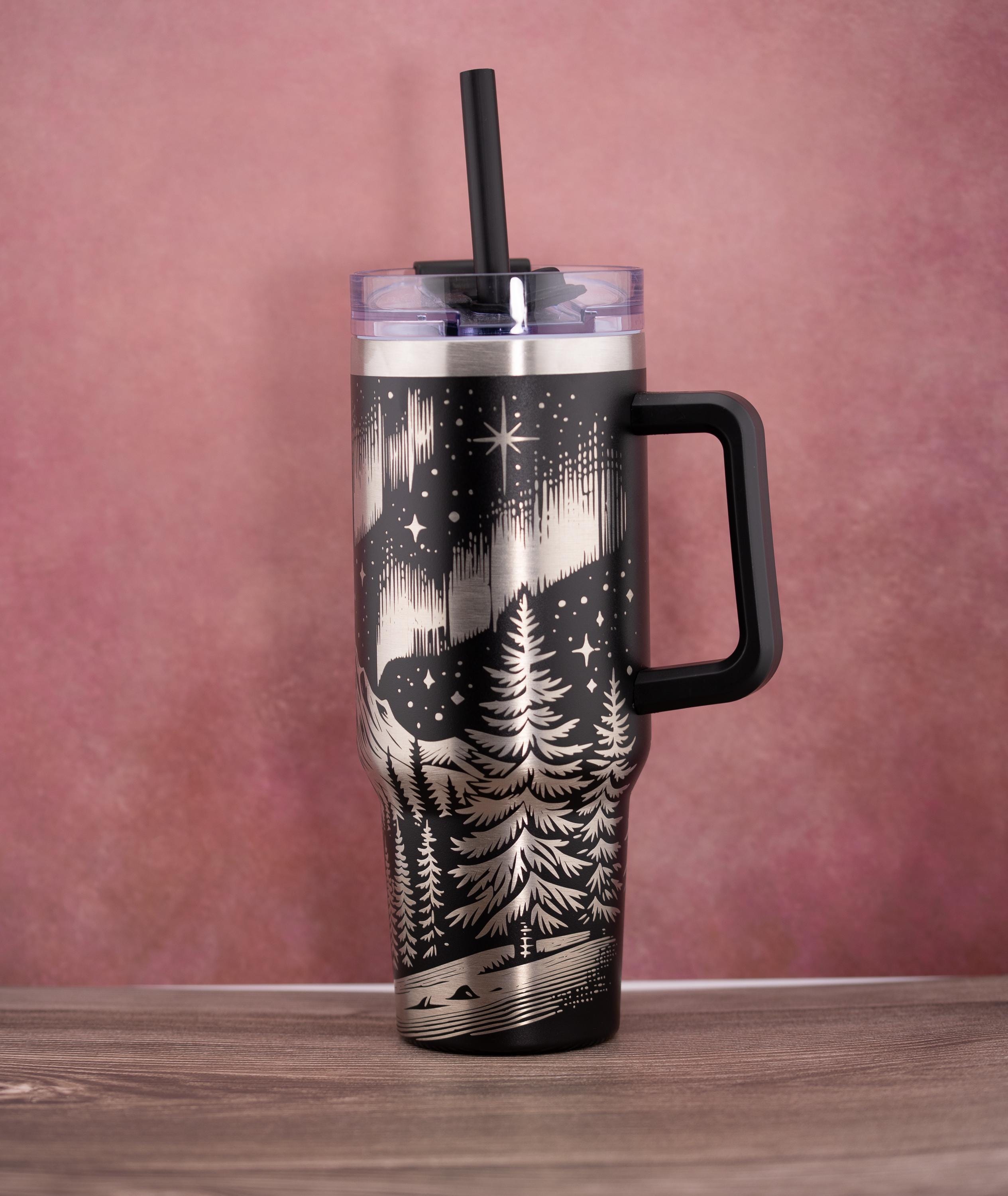 40oz Insulated Tumbler - Aurora Night Tumbler with Durable Powder Coat