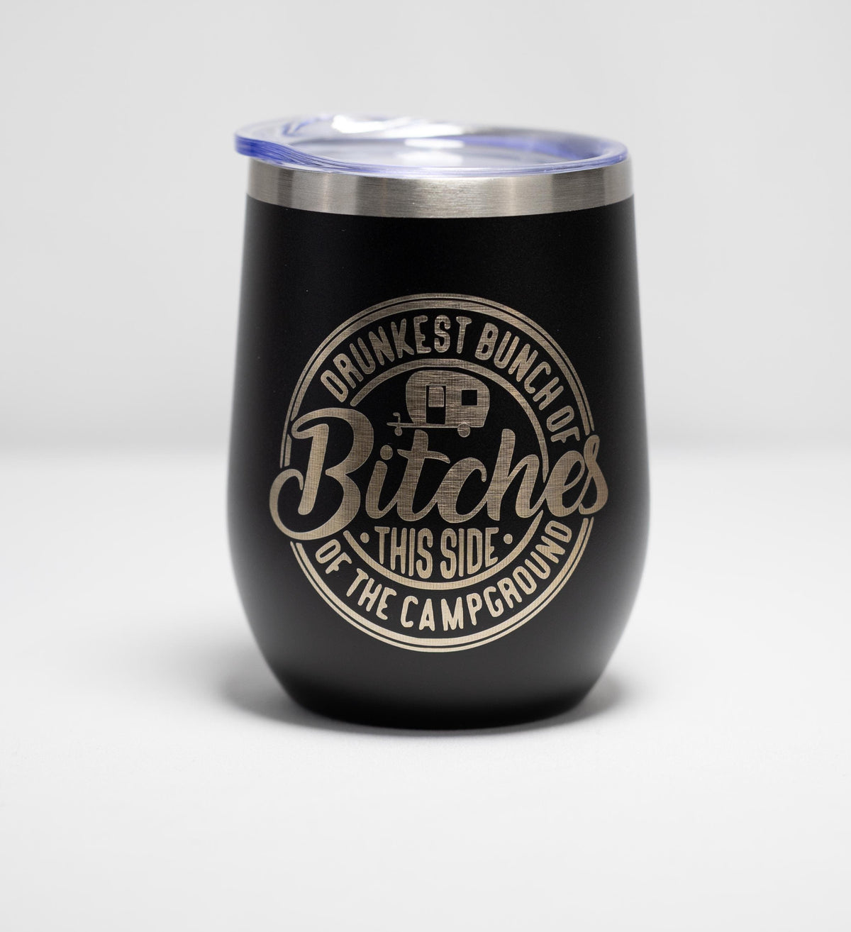 Funny Camping Wine Tumbler – Stainless Steel, Double Wall, 12 oz Insulated Cup