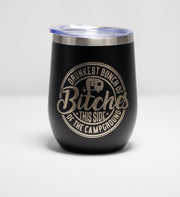Funny Camping Wine Tumbler – Stainless Steel, Double Wall, 12 oz Insulated Cup