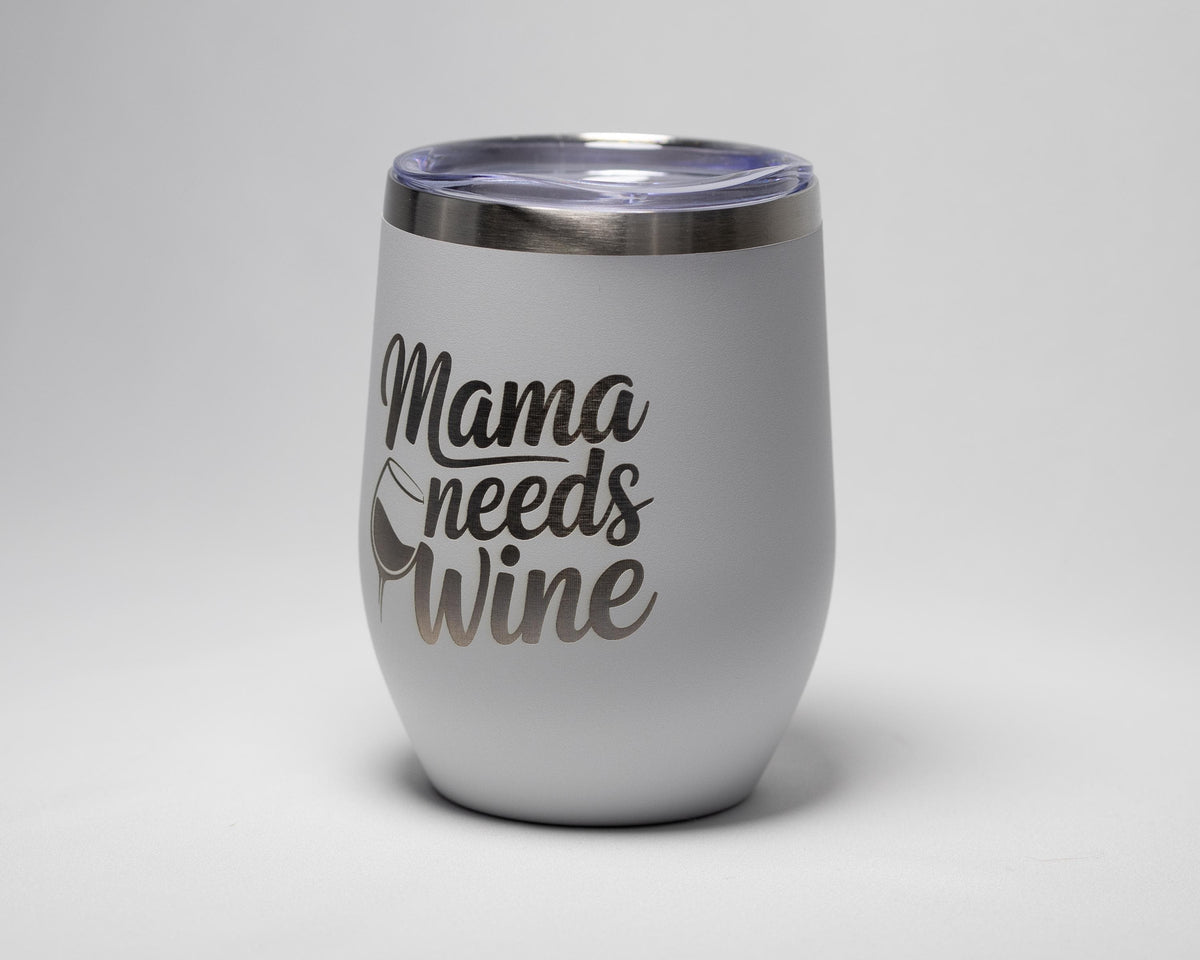 Momma Needs Wine Tumbler – 12 oz Insulated Stainless Steel Cup, Keeps Drinks Cold