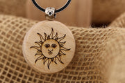 Mystical Sun Keychain - Double Sided Laser Engraved Hardwood Accessory