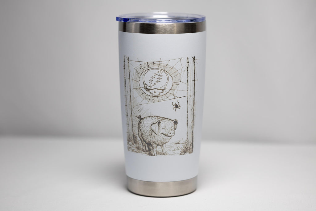 Lightning Skull Tumbler - Engraved Stainless Steel Jam Band Drinkware 20 oz
