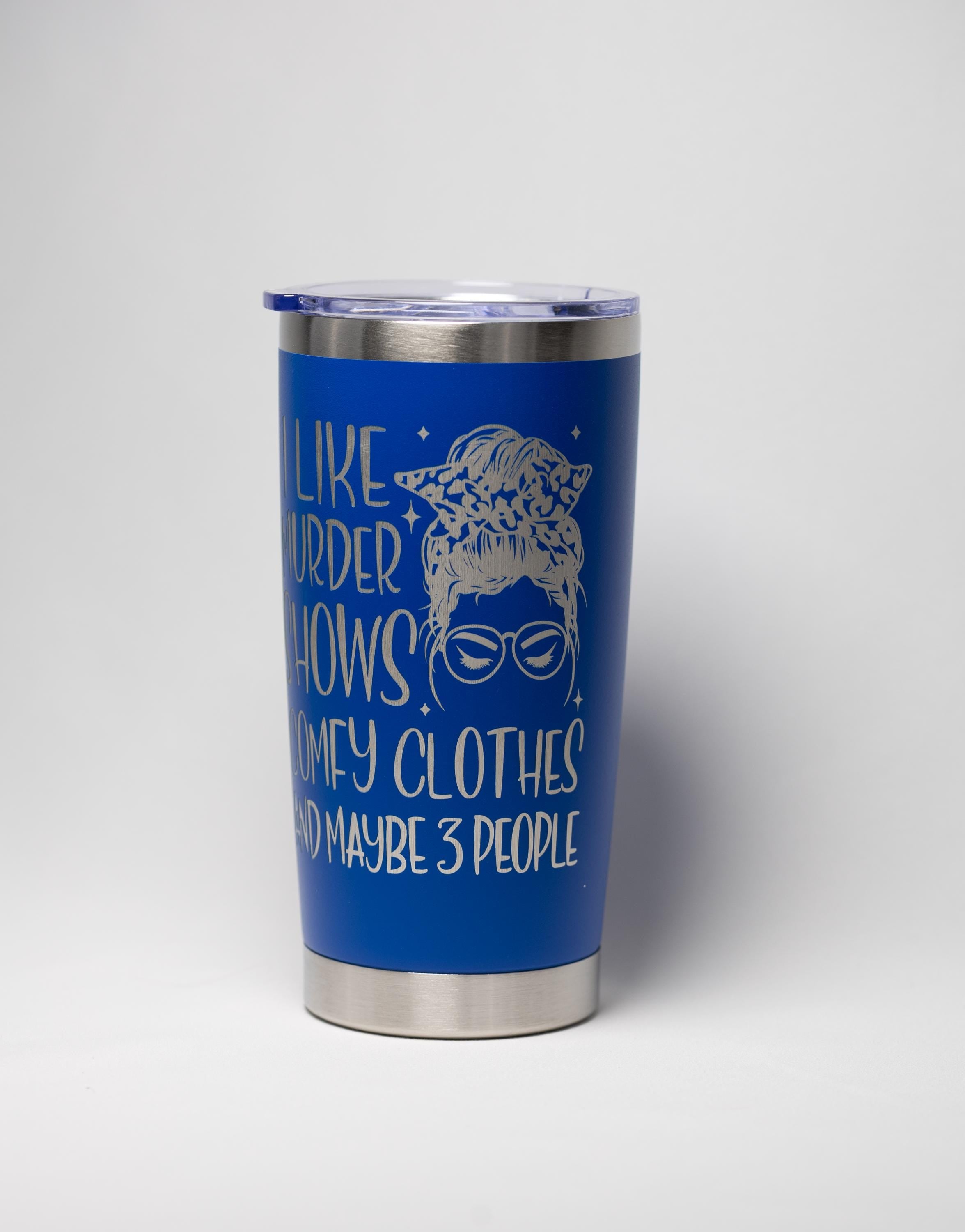 True Crime Tumbler – Stainless Steel Cup With Sarcastic Quote, Laser Engraved Travel Mug