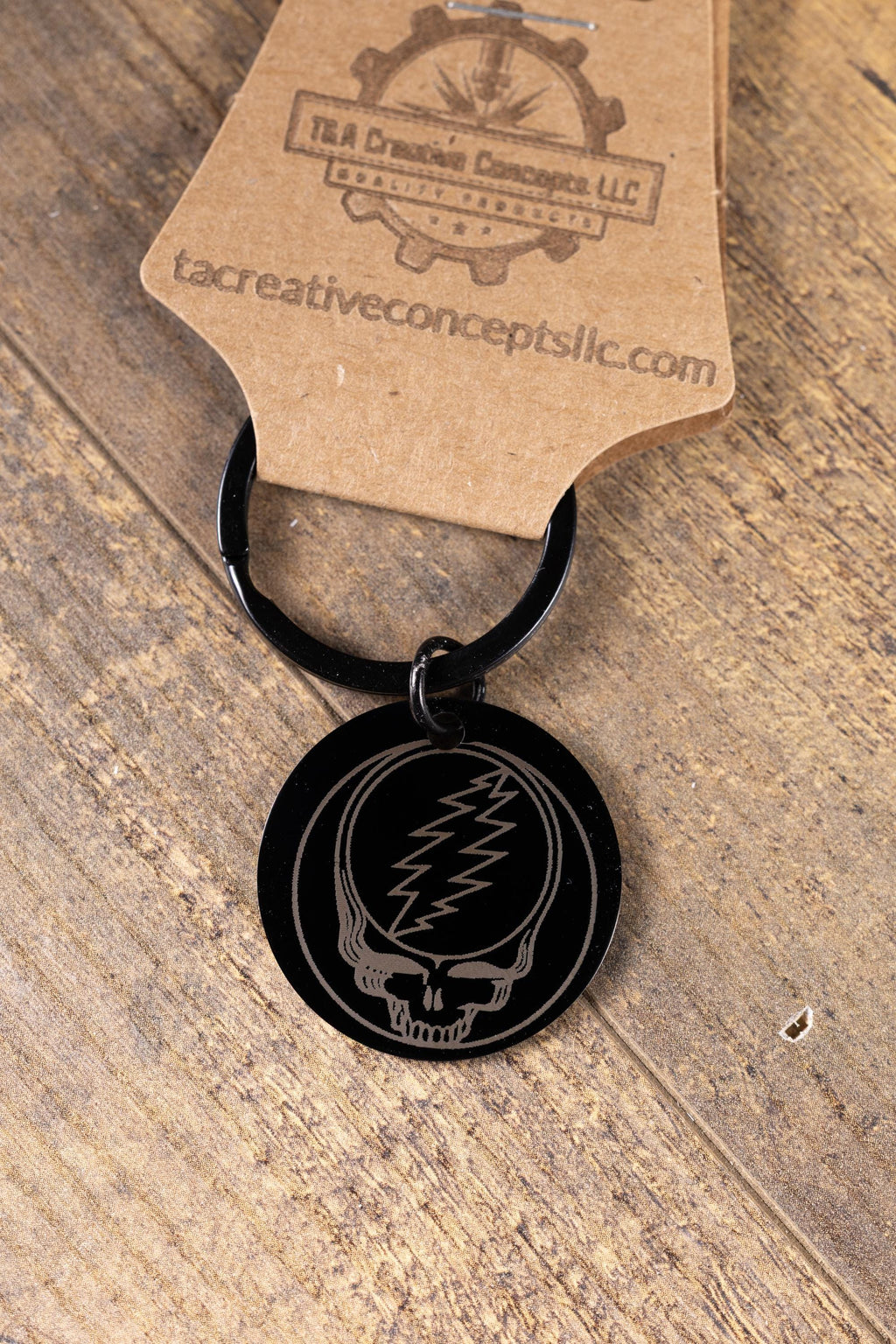 Steal Your Face Keychain – Black Stainless Steel, Double Sided Laser Engraved