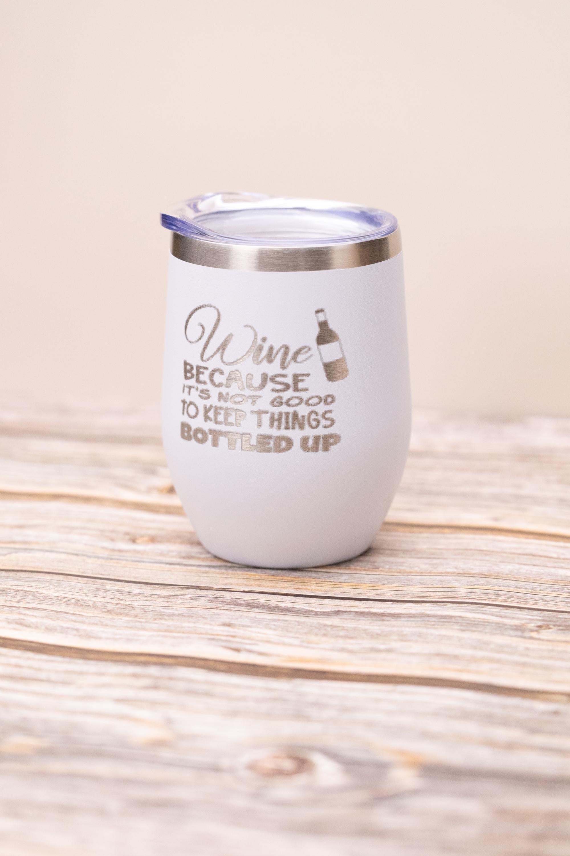 Stainless Steel Wine Tumbler – Vacuum Insulated Cup With Spill Resistant Lid