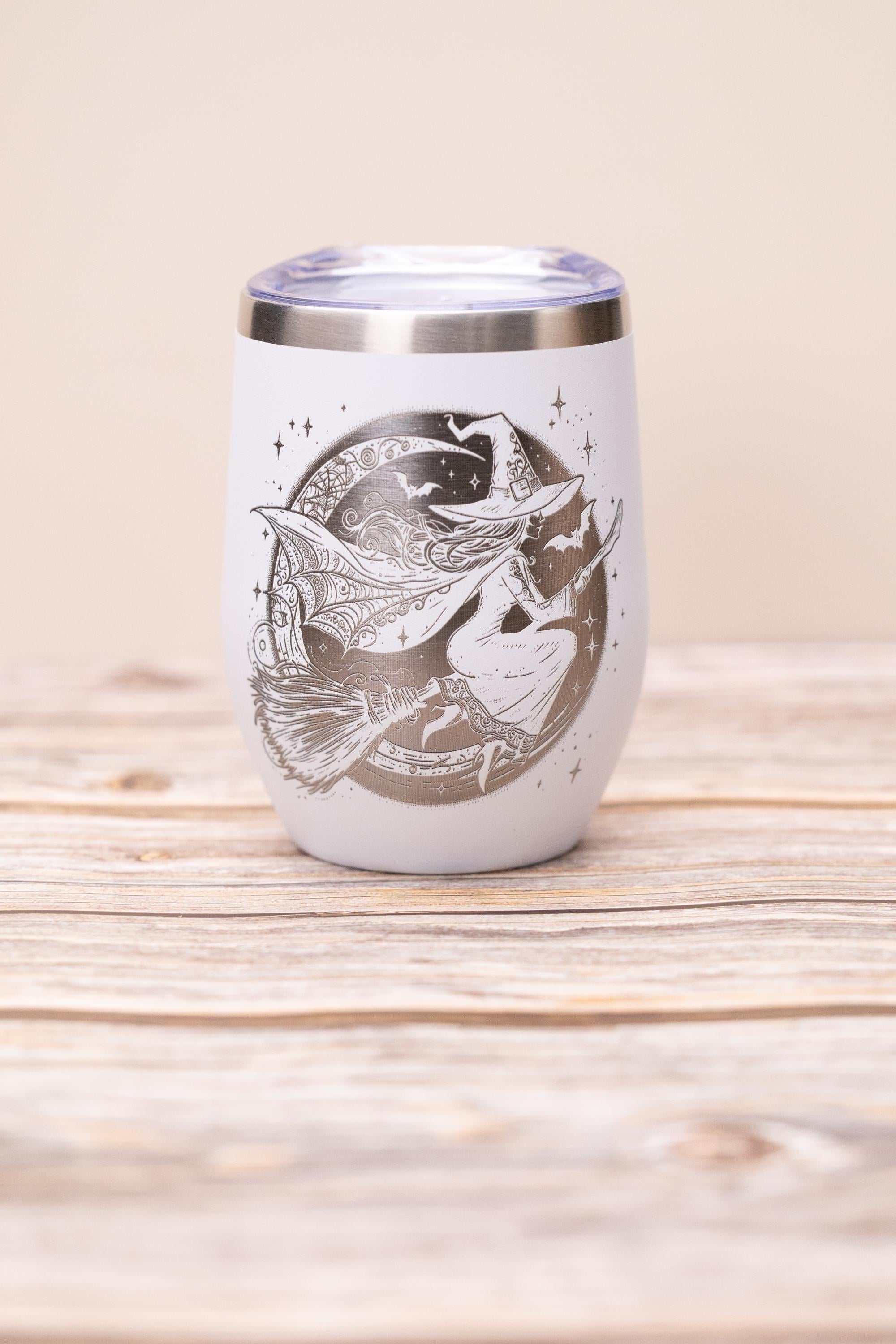 Witch Wine Tumbler - Insulated Stainless Steel Double Wall Tumbler with Spill Resistant Lid