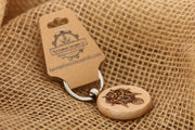 Steampunk Owl Keychain – Double Sided Charm | Engraved Hardwood Keepsake