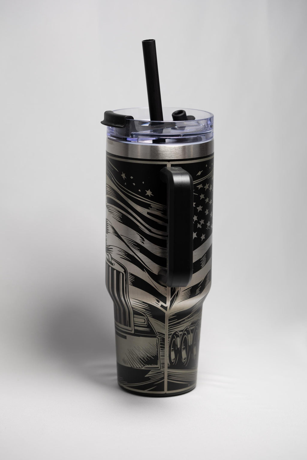 Semi Truck Travel Tumbler - 40oz Stainless Steel | Laser Engraved, Double Wall Insulation