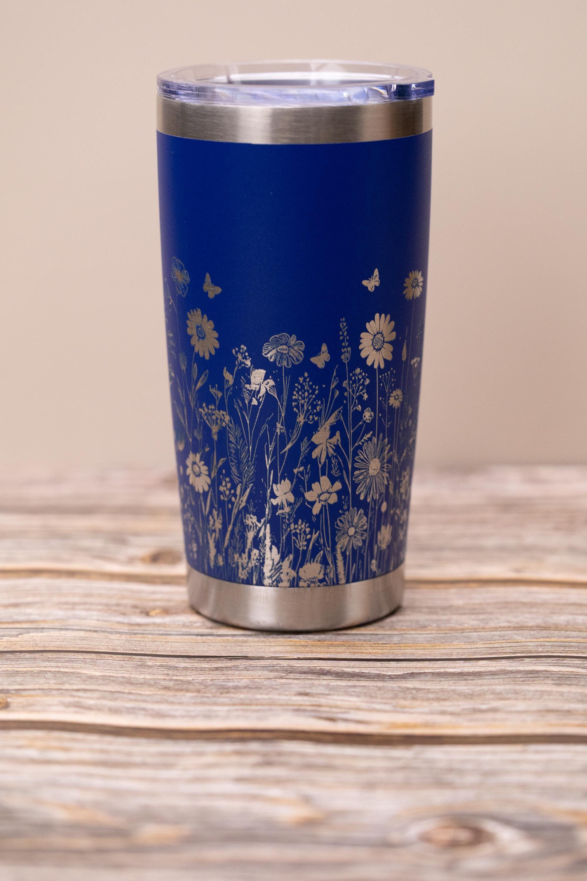 Wildflower Tumbler – 20oz Double Wall Insulated Stainless Steel Cup With Floral Wrap Design