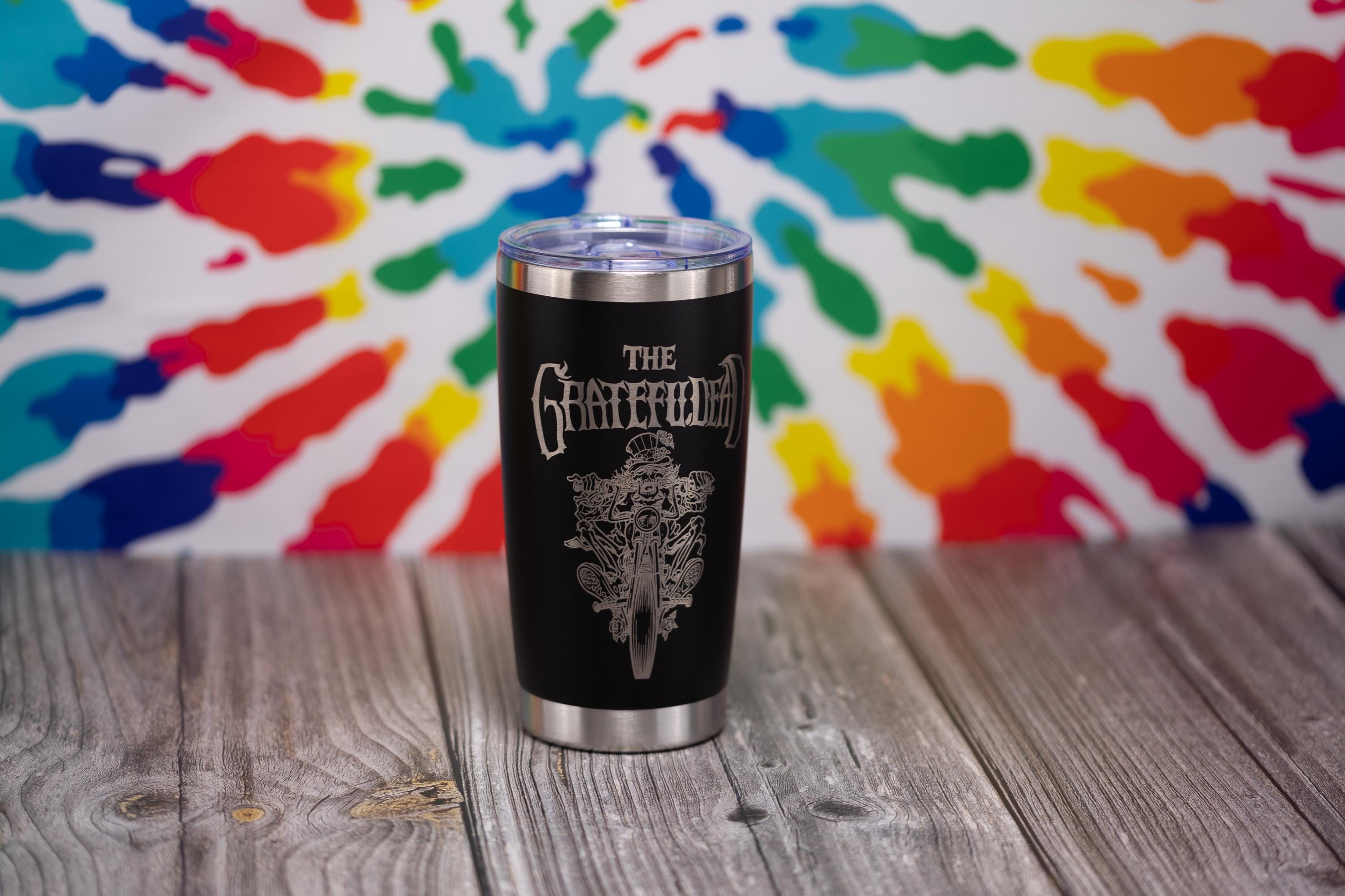 Insulated Steel Tumbler – Grateful Dead Uncle Sam Biker Design, 20oz Vacuum Mug