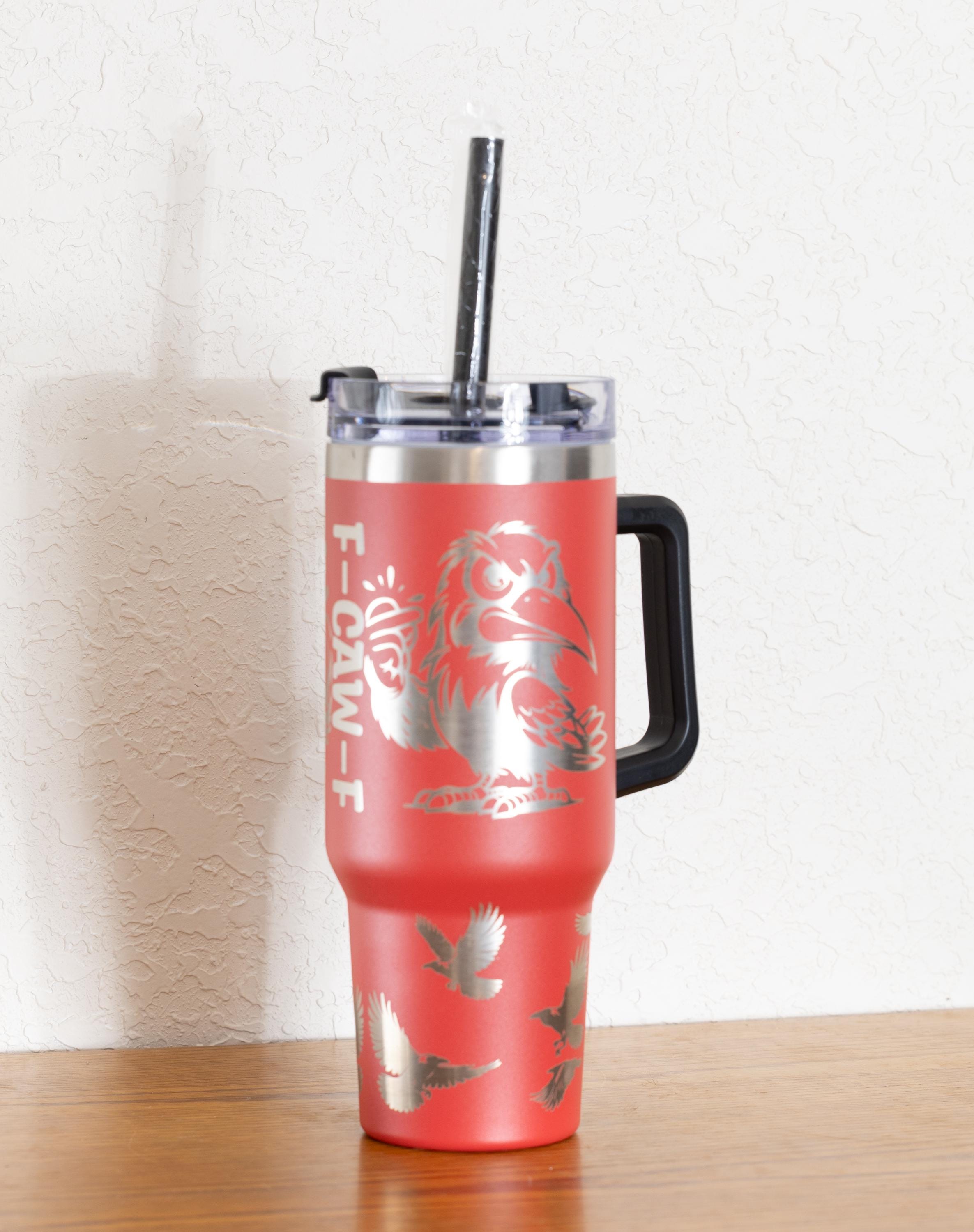 40oz Stainless Steel Tumbler – Vacuum Insulated Cup With Handle, Lid & Straw