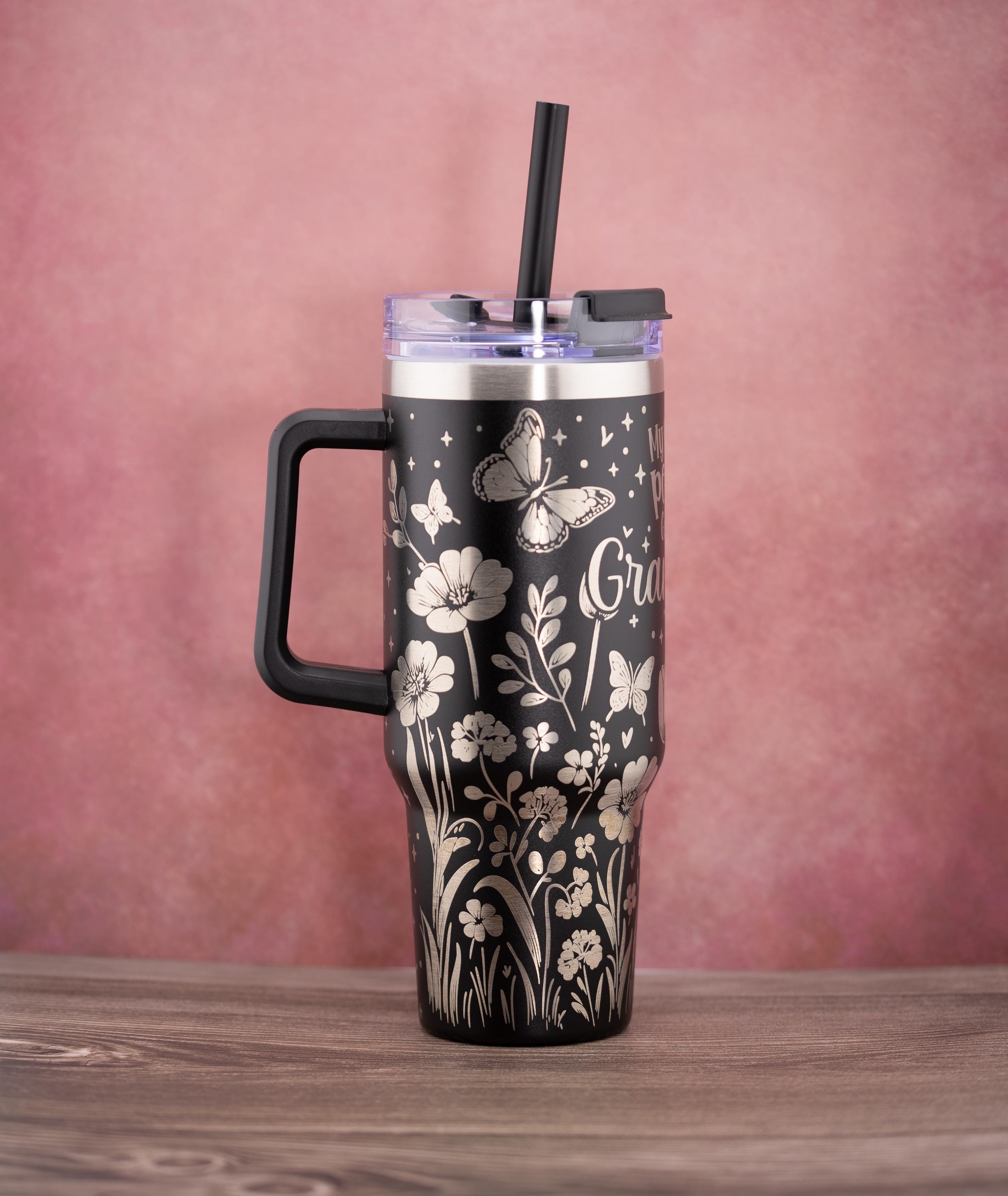 Grandma Engraved Tumbler – 40oz Stainless Steel Cup | Insulated Travel Mug