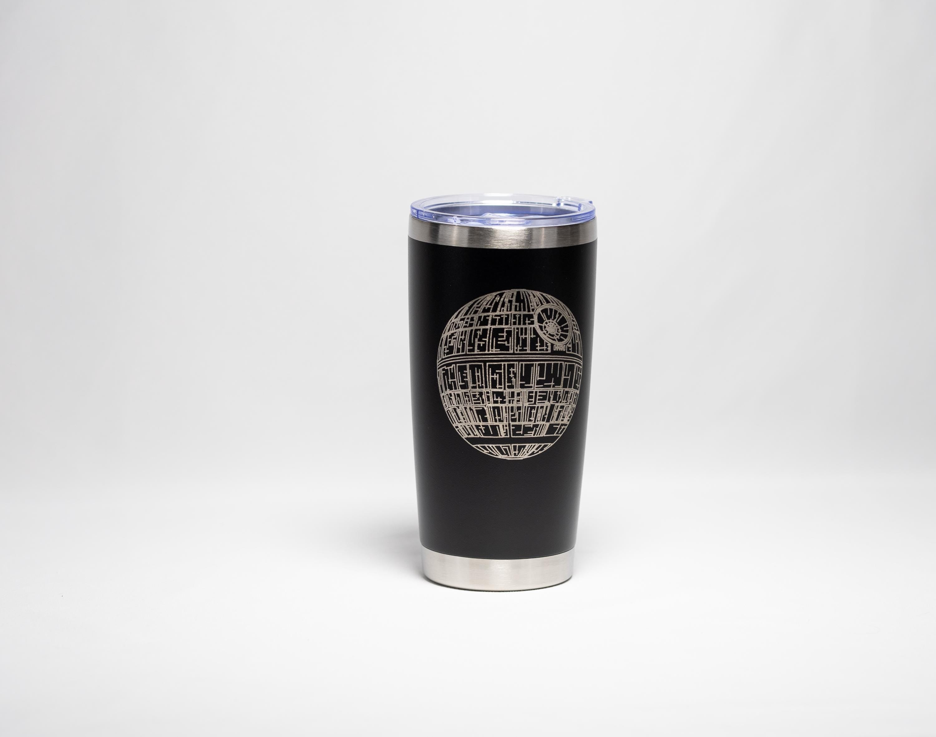 Space Battle Station Tumbler | Laser Engraved Stainless Steel Cup - Double Wall Vacuum