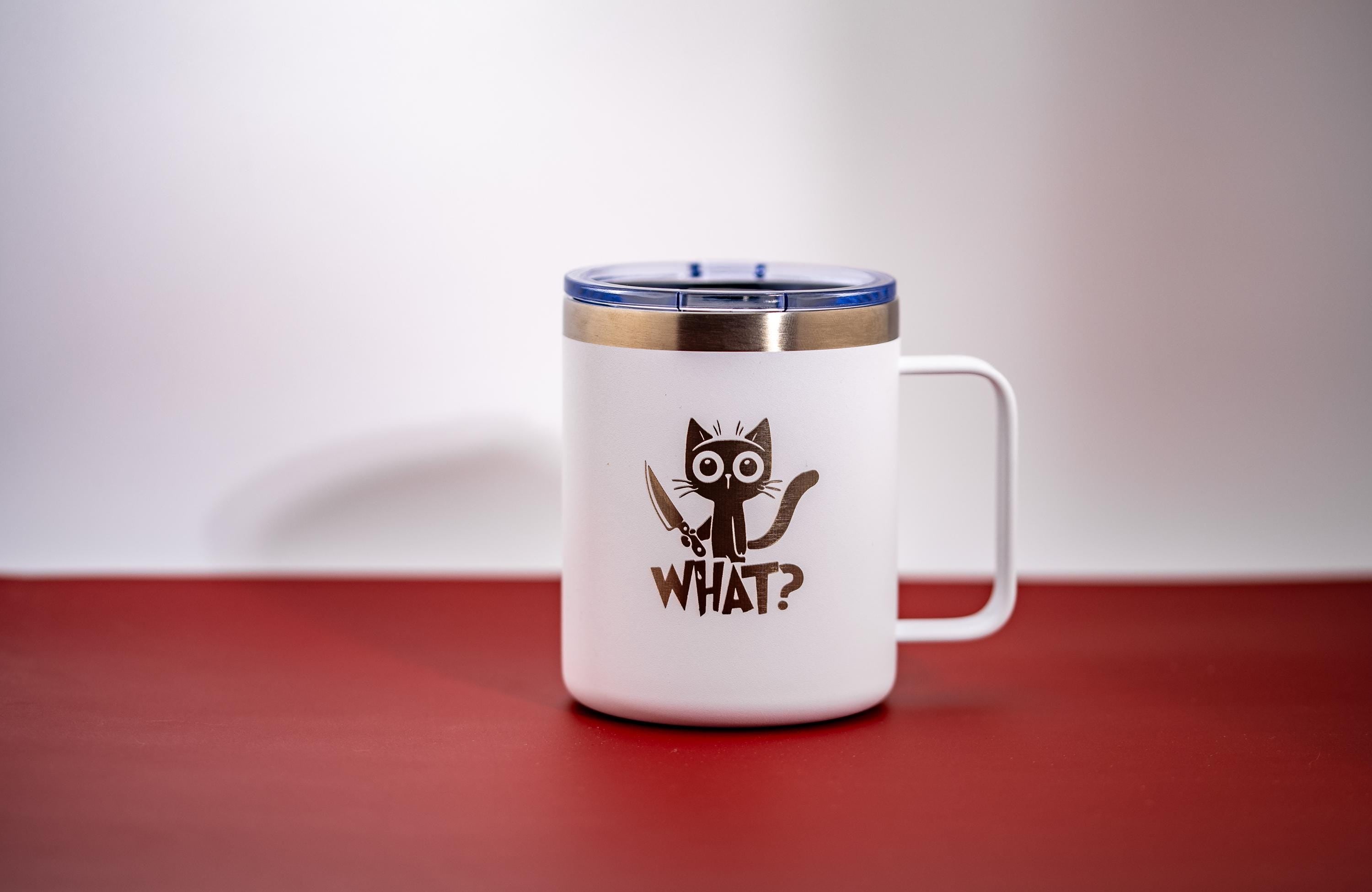 Insulated Cat Mug – Stainless Steel, Laser Engraved 14oz Double Wall Travel Cup