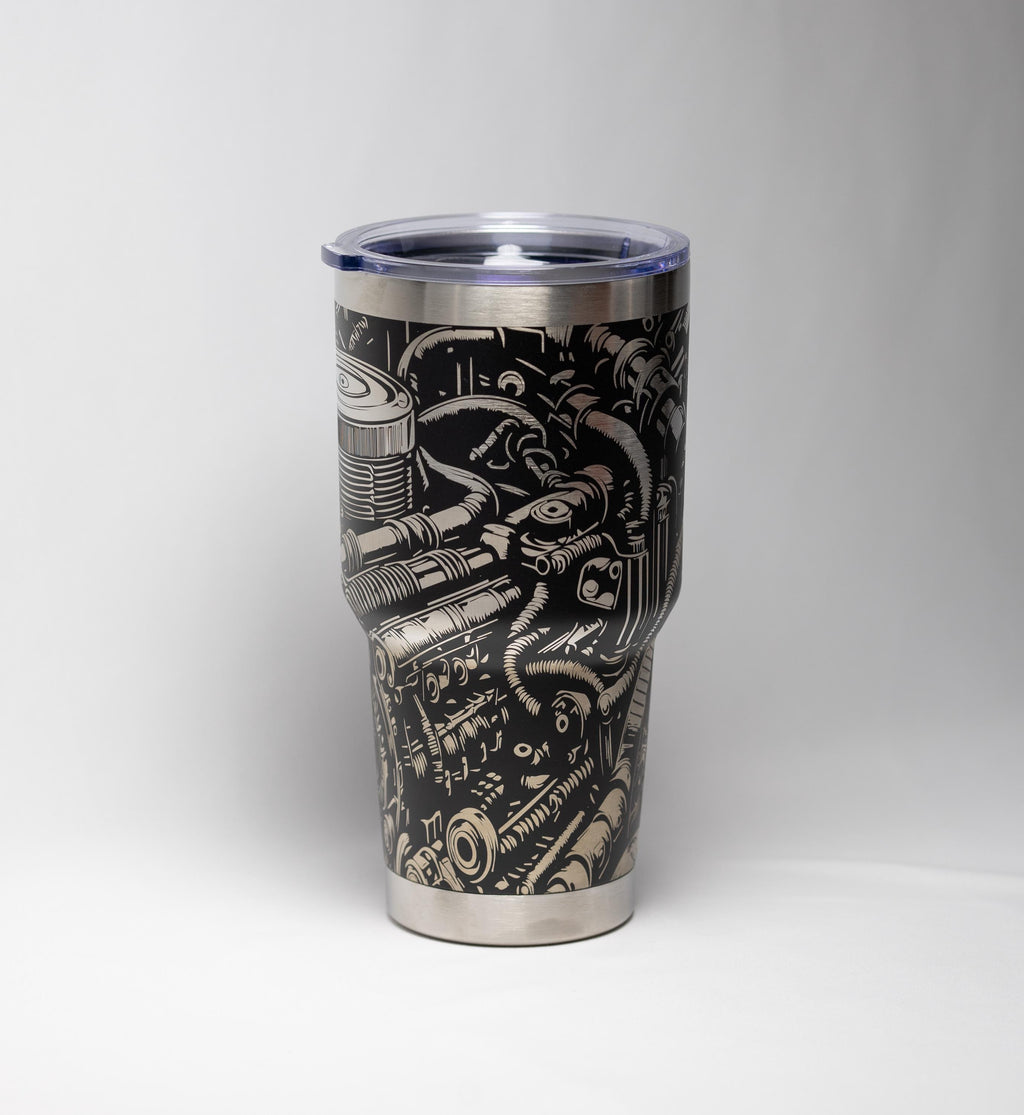 V8 Engine Tumbler - Stainless Steel Cup | Laser Engraved, Double Wall Insulated