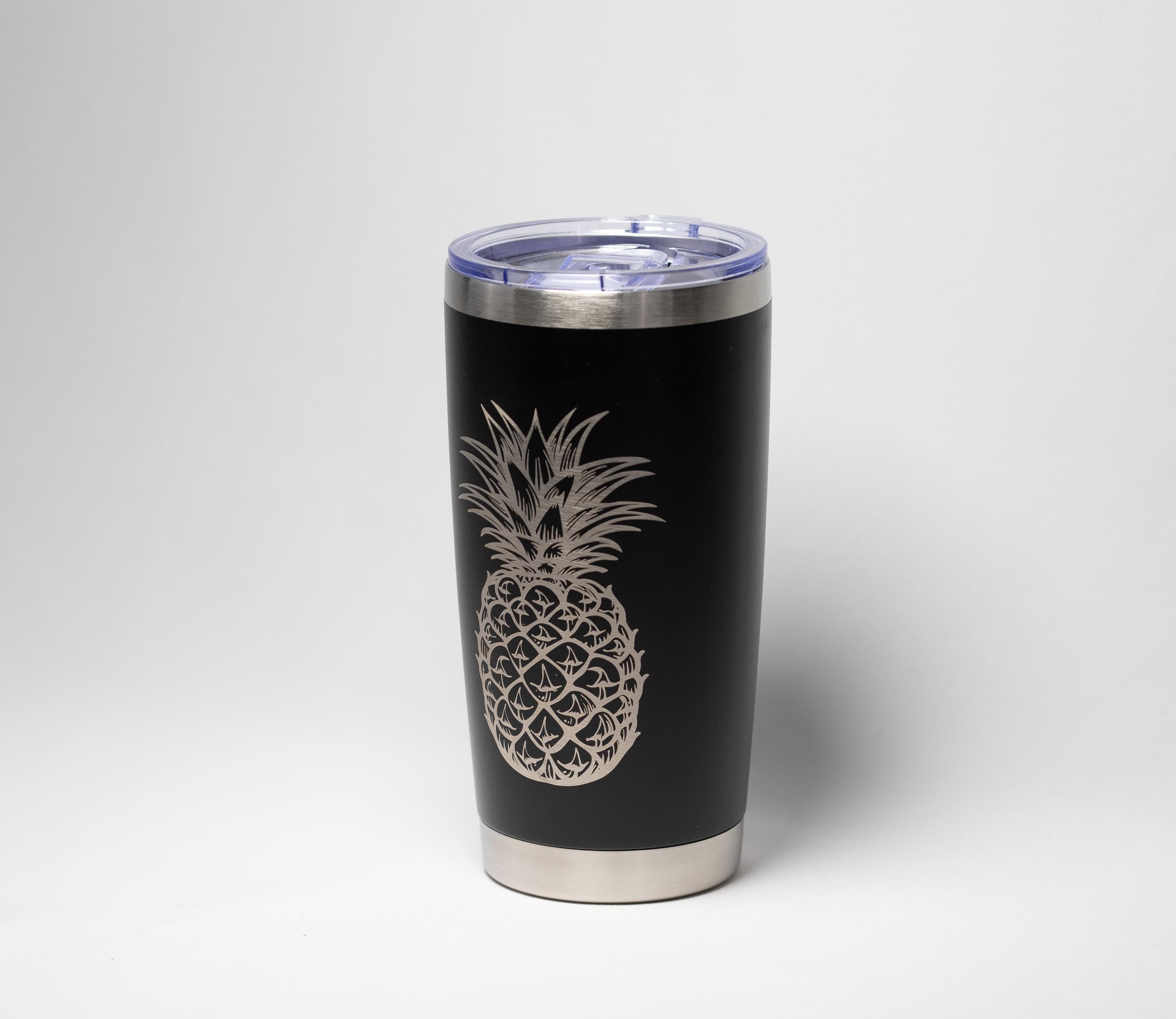 Stainless Steel Tumbler – 20 oz Vacuum Insulated Cup | Laser Engraved Pineapple Drinkware