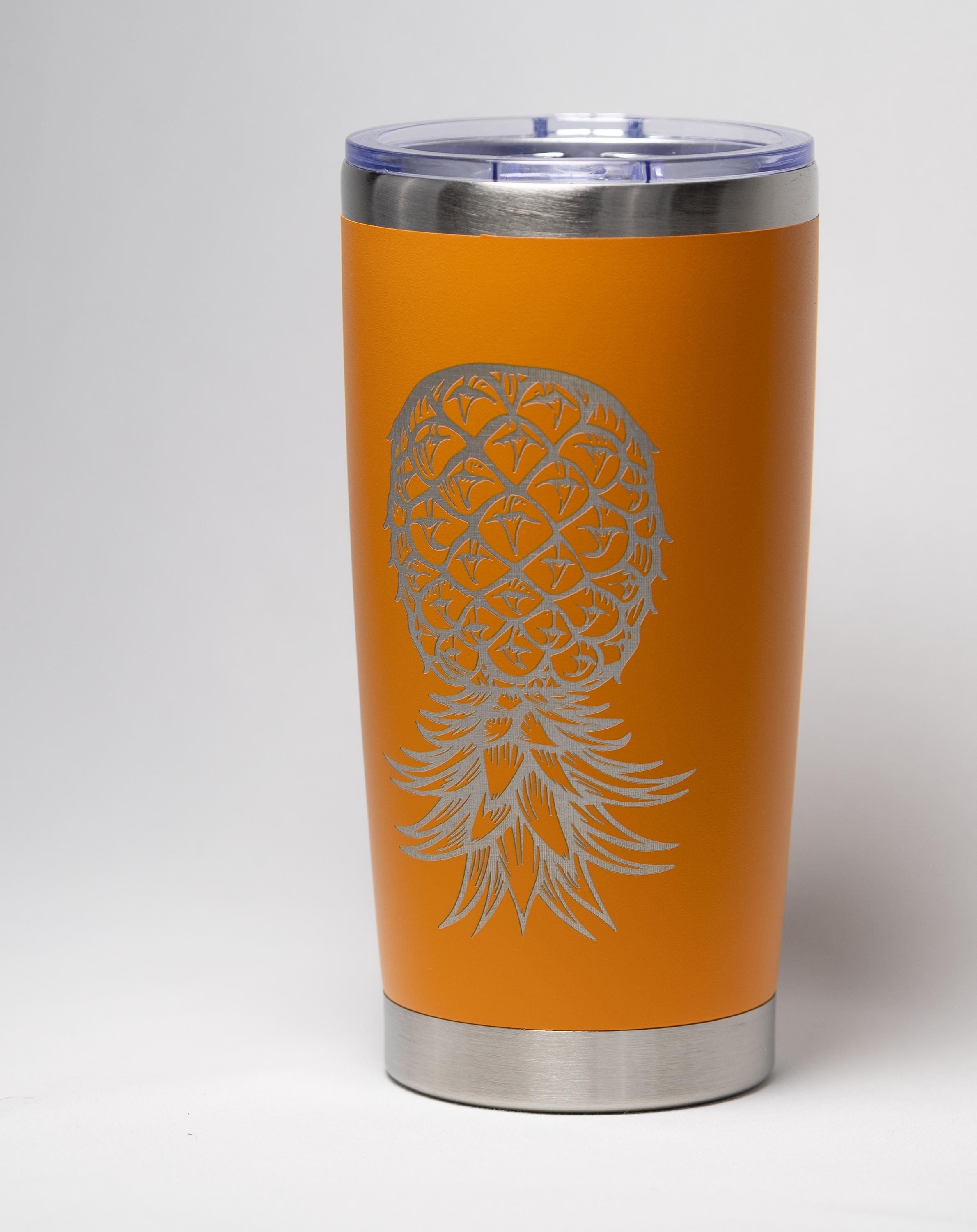 Laser Engraved Tumbler - Stainless Steel Cup With Vacuum Insulation & Tropical Design