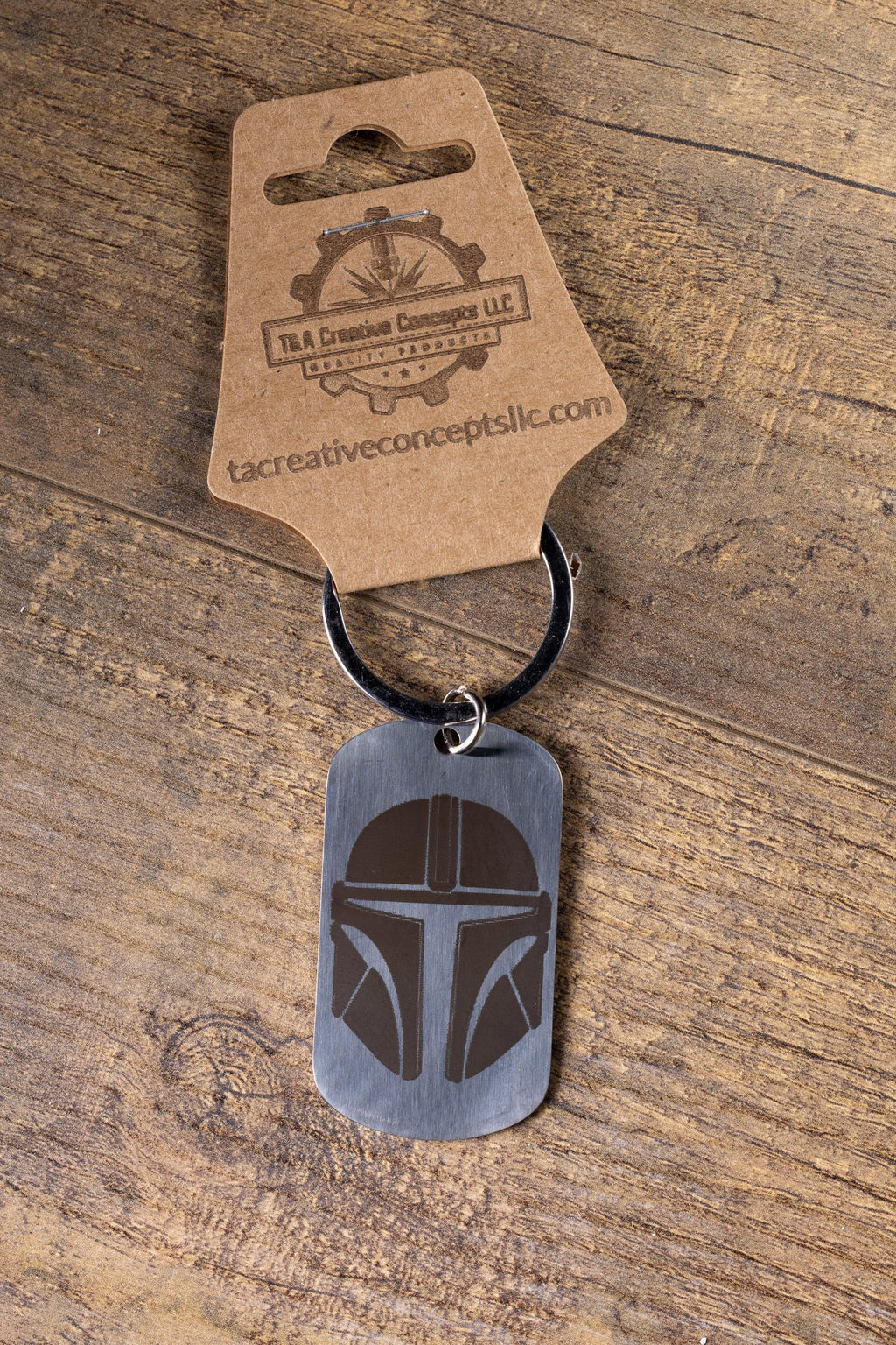 Mandalorian Keychain | Laser Engraved Stainless Steel Double Sided Gift