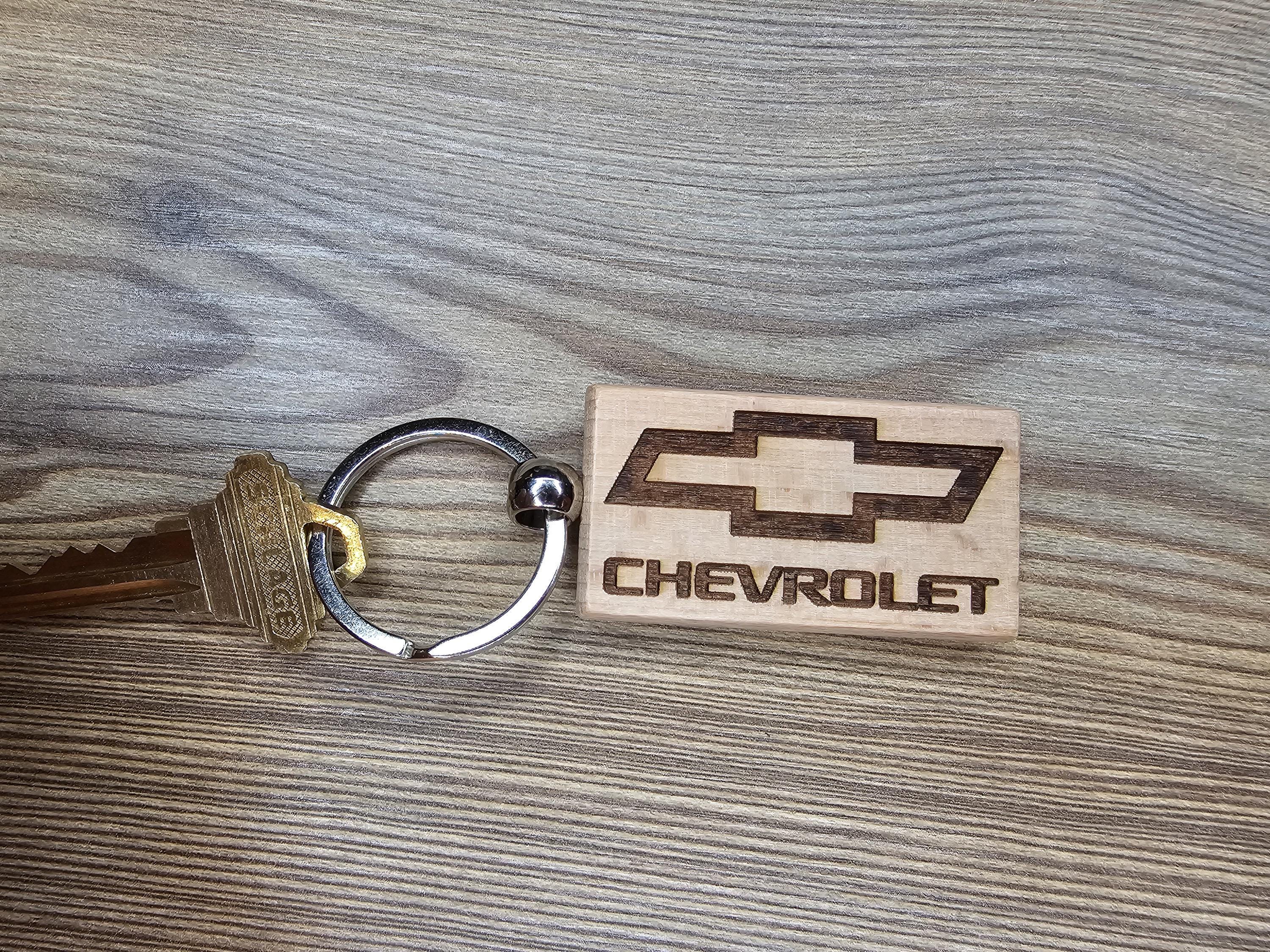 Hardwood Keychain – Double Sided Engraving Chevrolet Logo | Car Lover Gift