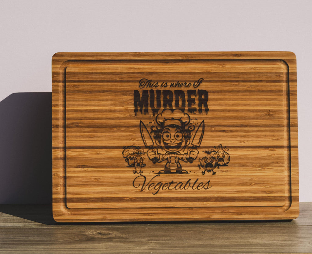 Funny Bamboo Cutting Board – Laser Engraved, Durable Large Serving Board